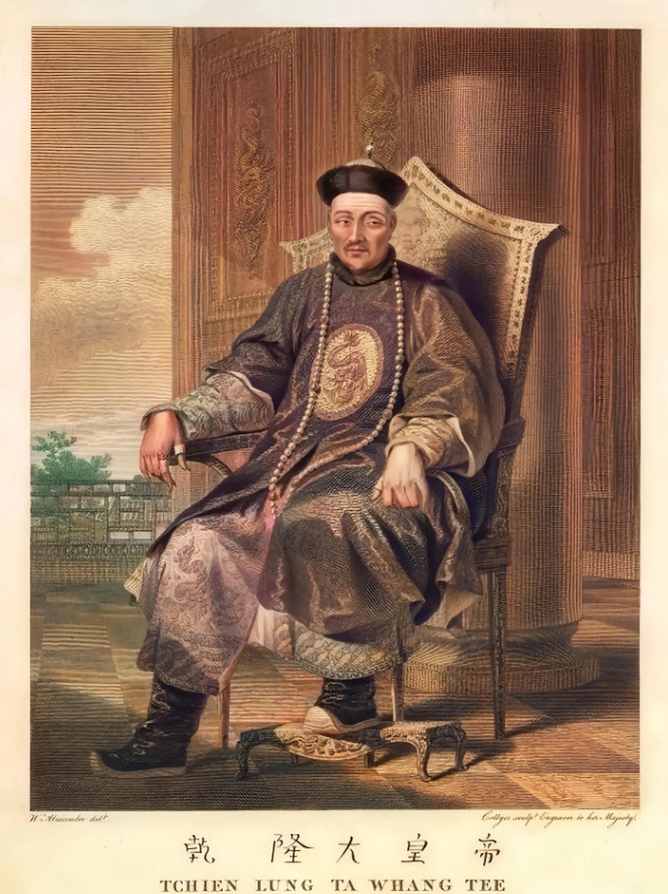 这张画像是英国人手绘的乾隆皇帝肖像,它的背后有着一个有趣的故事.