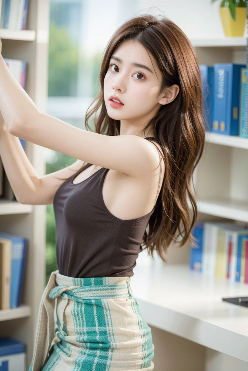 清纯性感美少女图书馆火辣摄影写真图集#美女# #养眼美女# #性感美女#