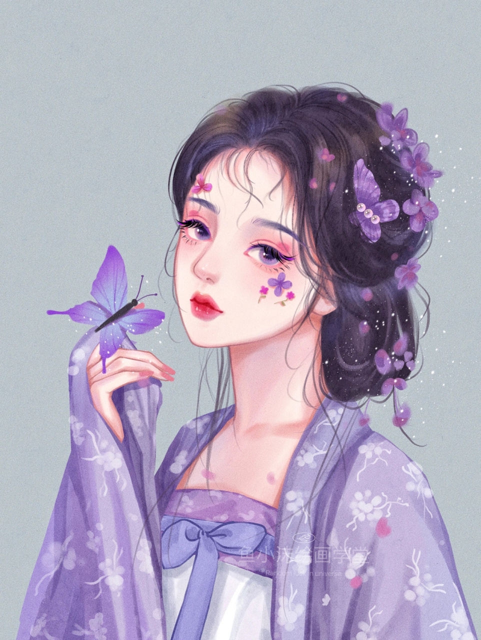 [樱花]古风女生头像[樱花] [微风]画师:小沫水彩[微风] 恍是初识日