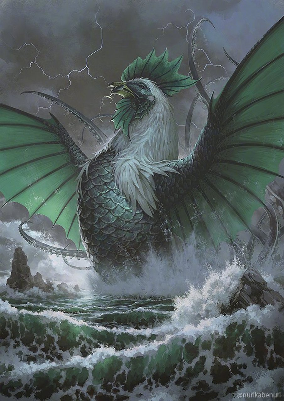 巨大幻想生物让人震撼,细节绝了|插画师塗壁twi:nurikabenuri #绘画