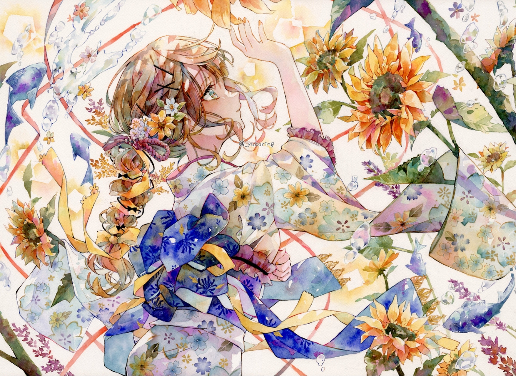 触站acg绘画精选 画师:優子鈴 透明水彩女孩