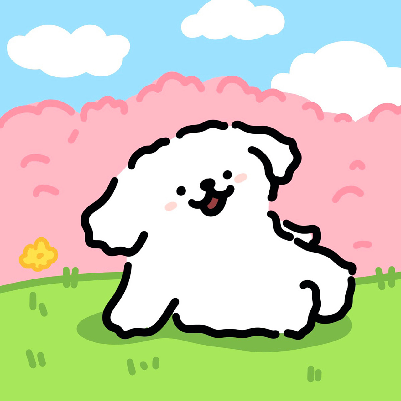 线条小狗情侣头像