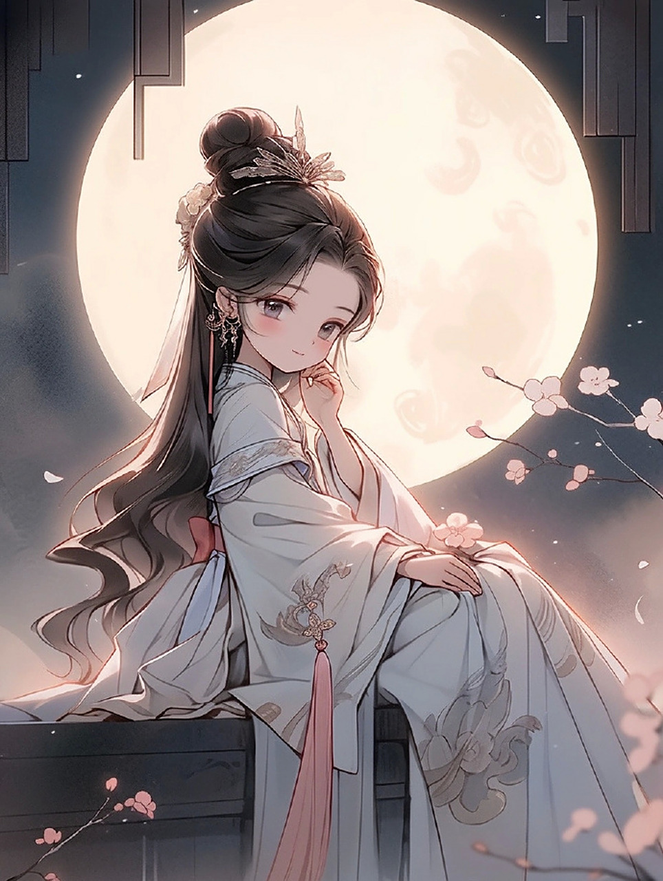 月下美人思故乡女生头像 676767 #古风插画