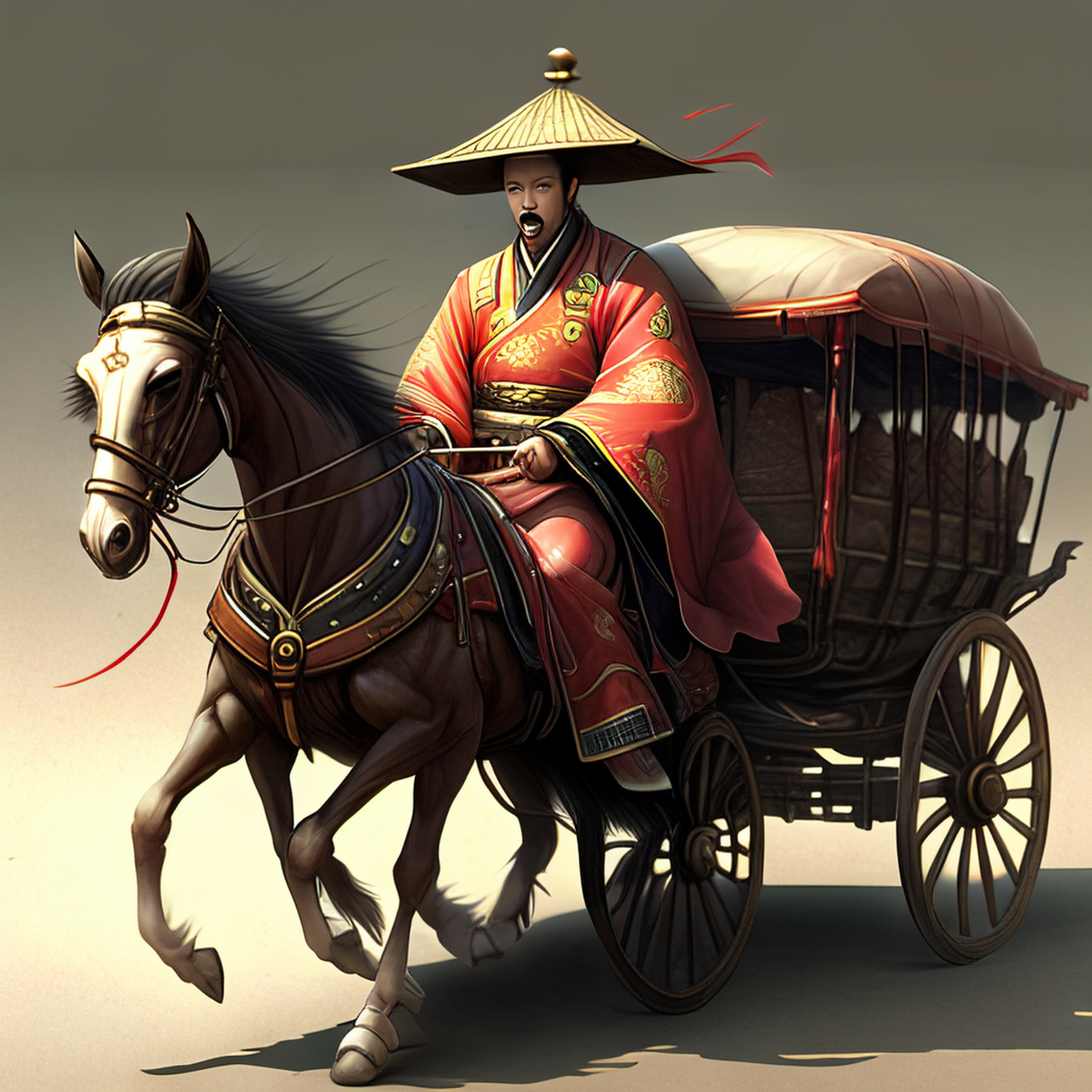 百度ai绘图黑科技#使君自南来,驻我五马车.