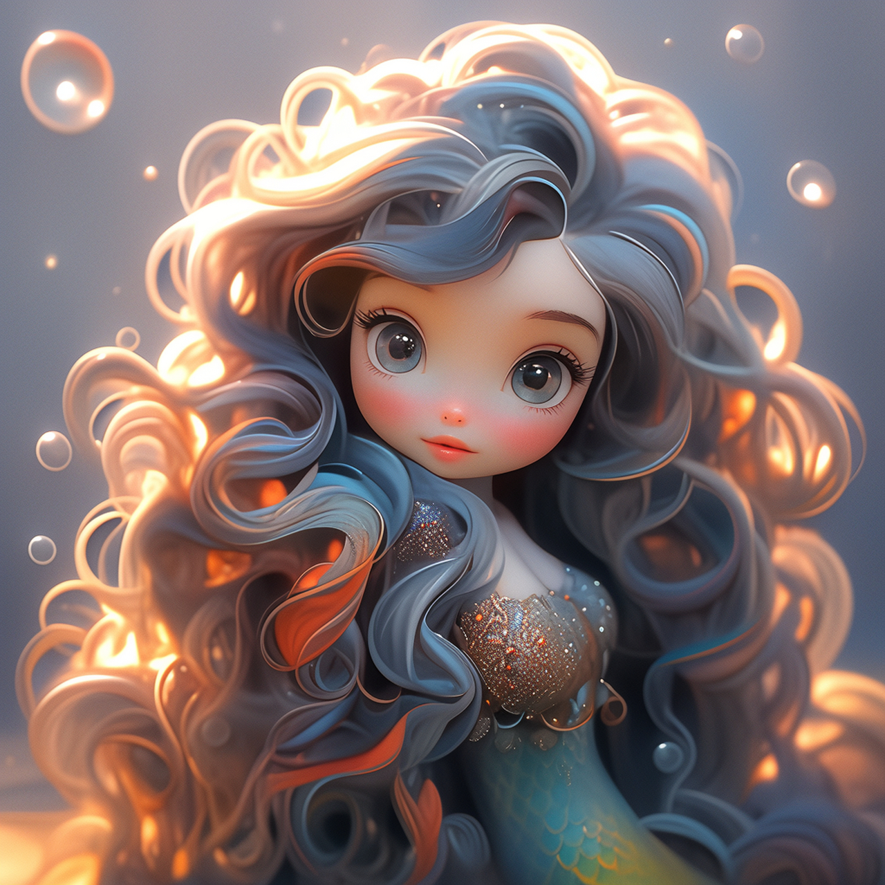 正在蜕变的美人鱼小姐姐!#美人鱼# #ai绘画