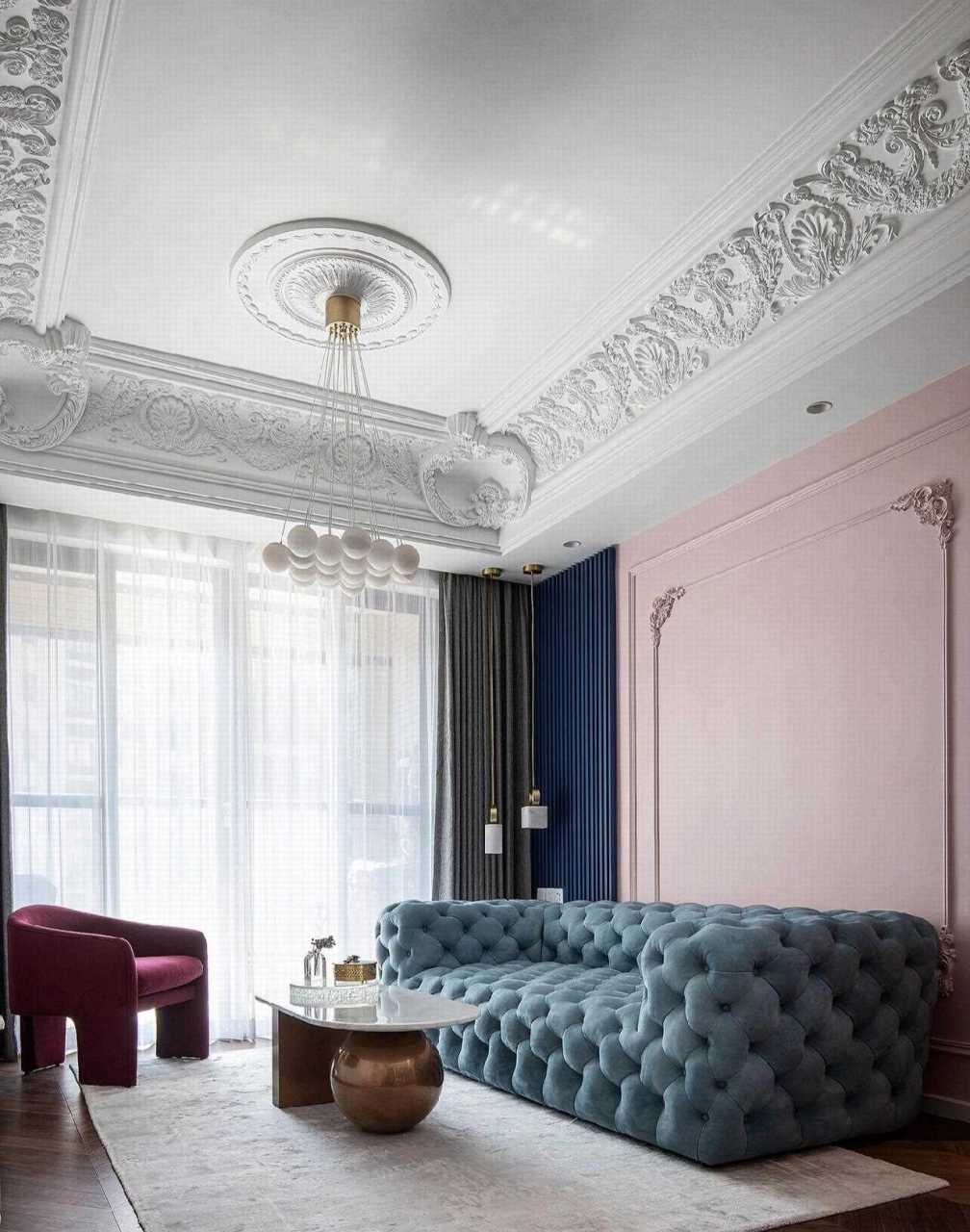 千禧色在近年来的装修中千禧色还是比较流行的,尤其是在简约风中运用