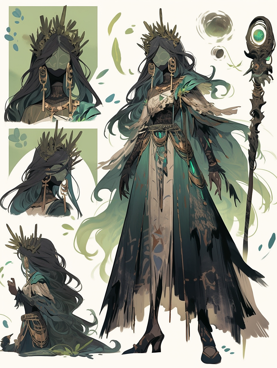 西幻风格人物设计赏析  在古老的部落传说中,沼泽之母被描绘成一棵