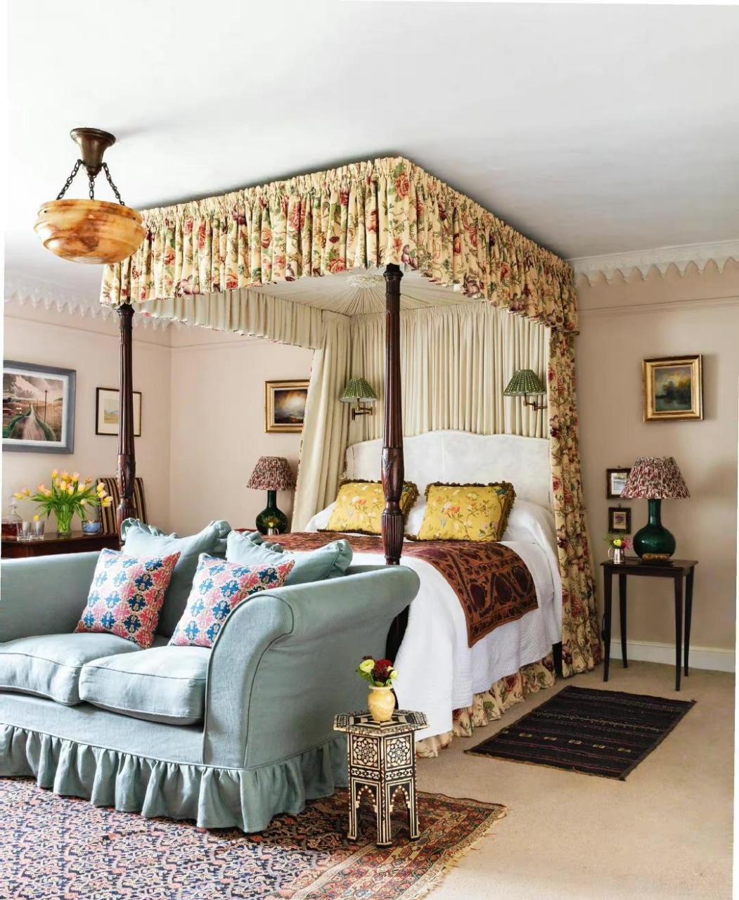 英式碎花田园风的房间,超美的.