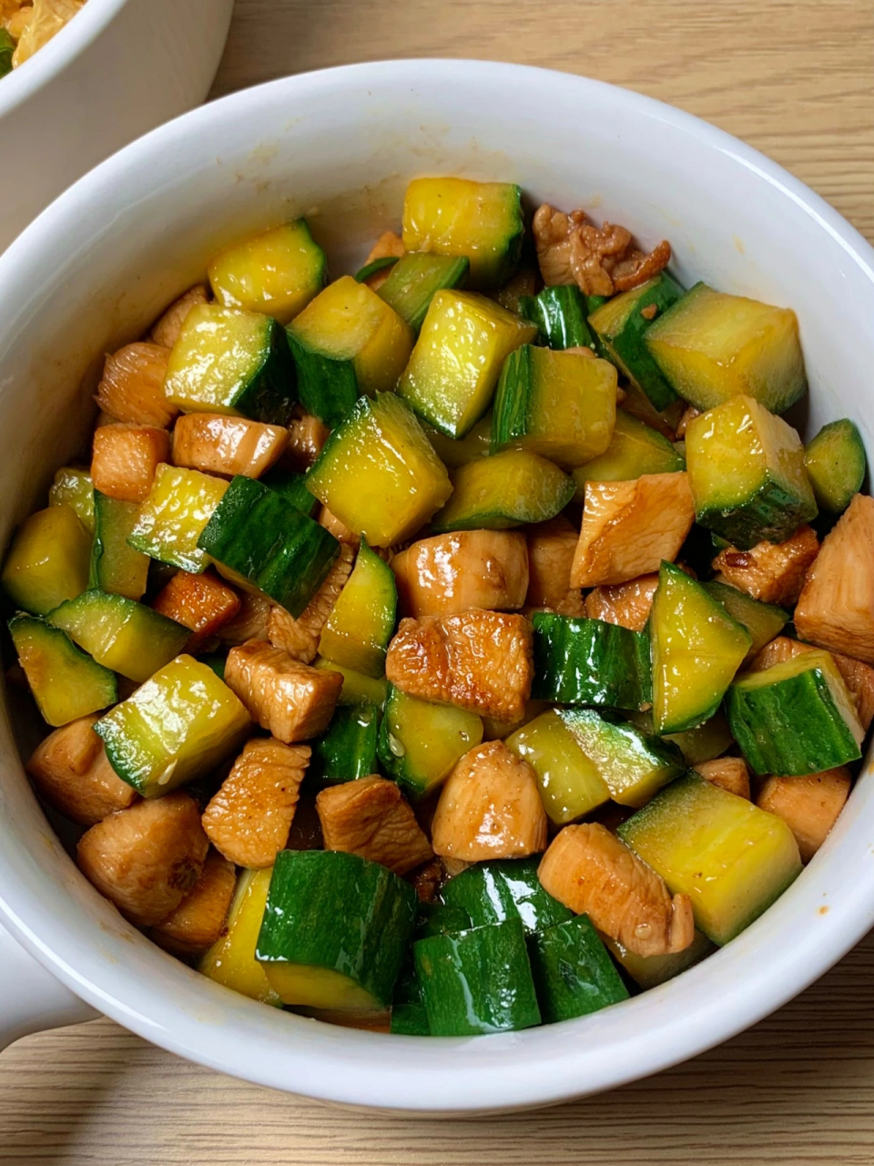 鸡胸肉炒黄瓜!真的巨巨巨好吃!鸡胸肉香嫩入味,黄瓜脆爽清甜!