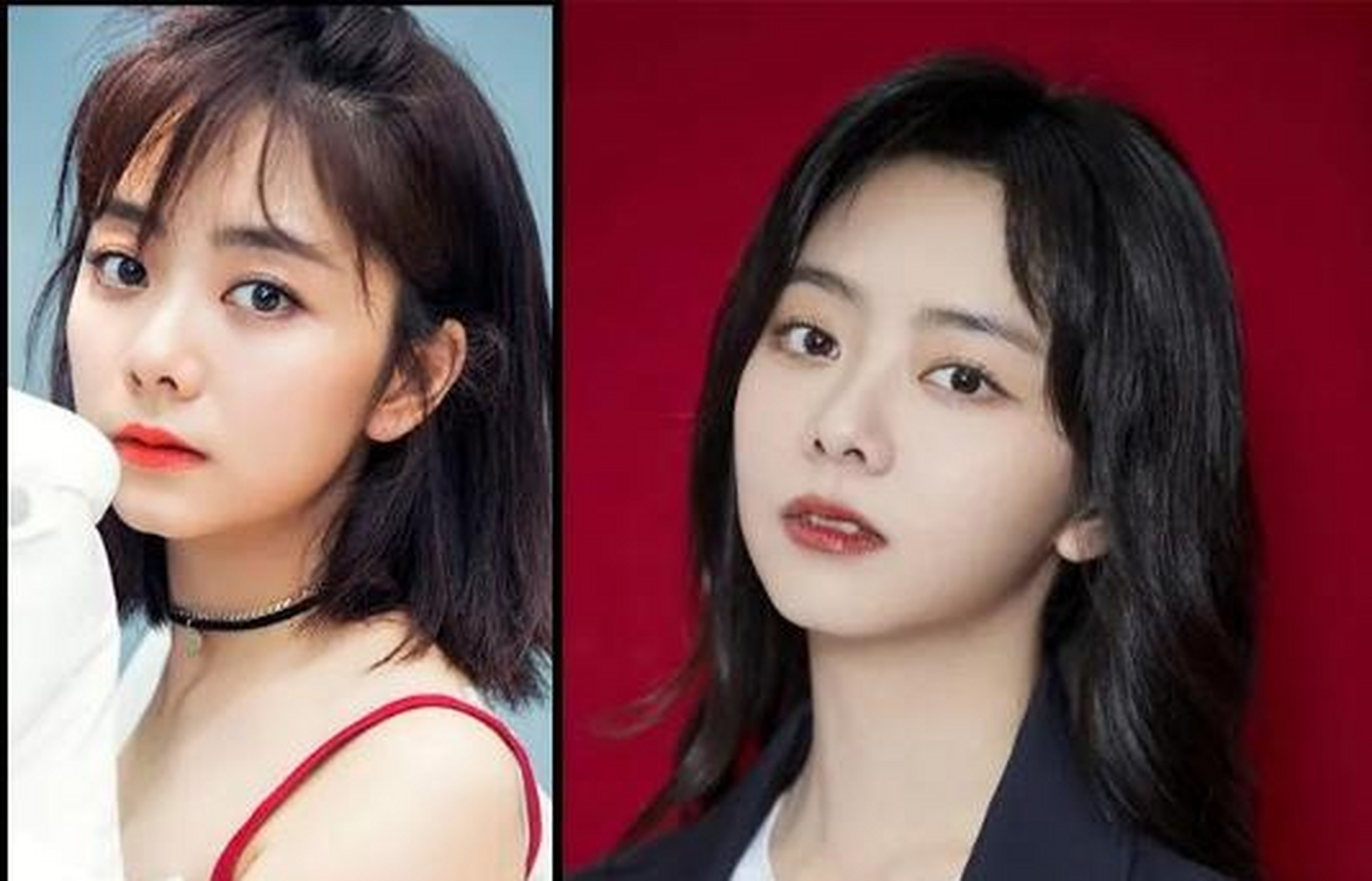 张天爱脸型是倒三角形,也就是瓜子脸,非常有女人味,但她的眼神和鼻子