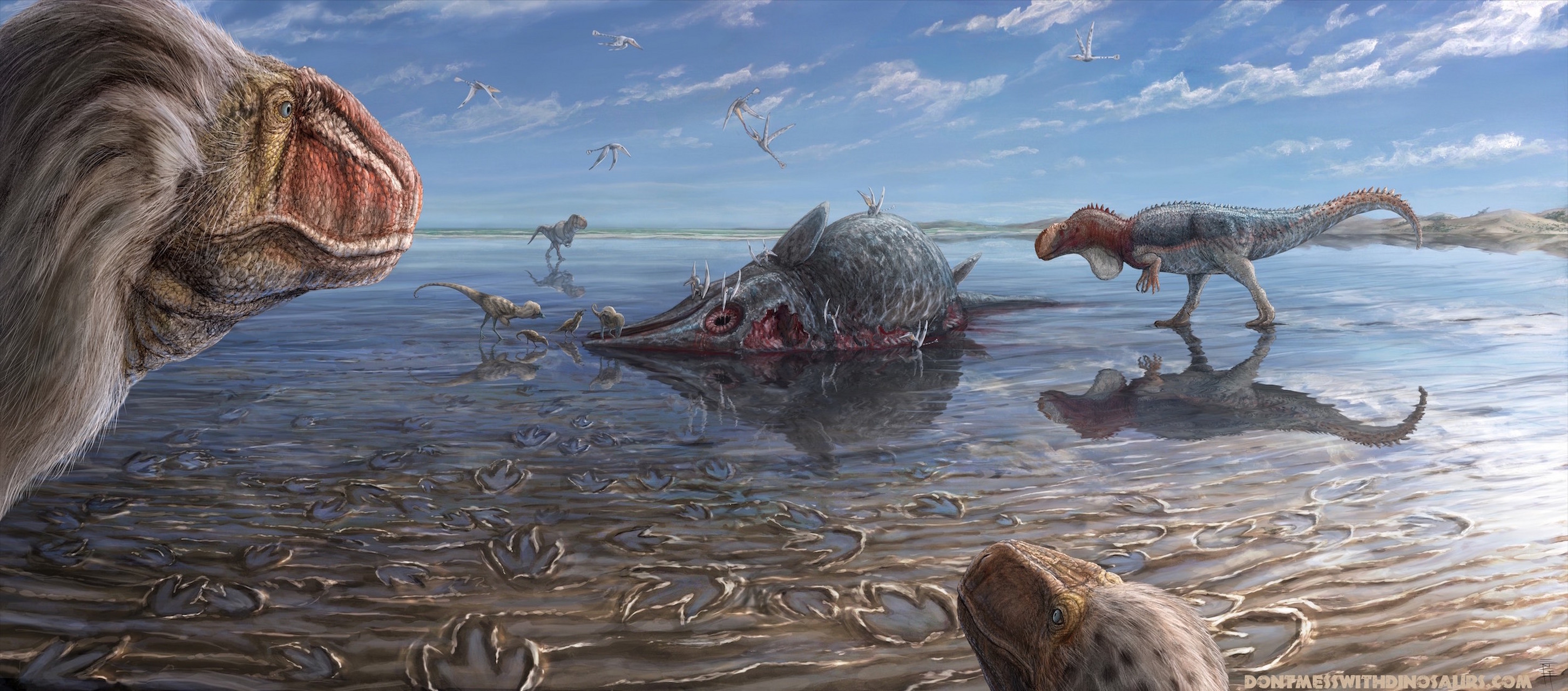 【古生物复原图鉴赏】恐龙踩踏现场        柯蒂斯组(curtis