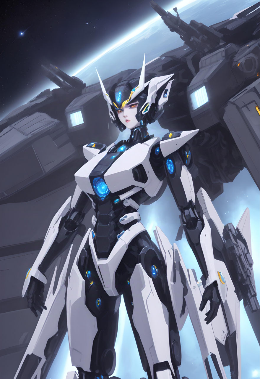 机甲与少女#动漫头像和壁纸##图片##动漫美图##动漫机甲##二次元机甲