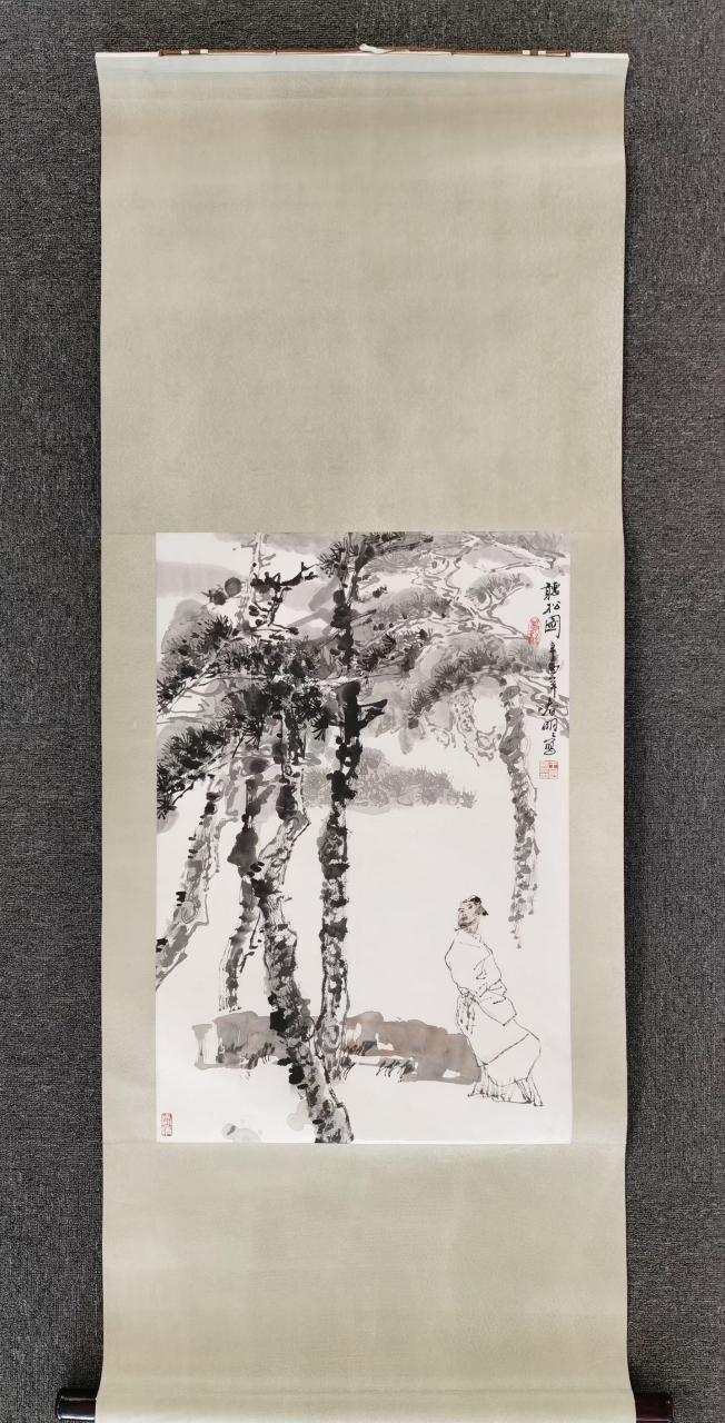 图文来了# 当代著名画家王明明作品,尺寸68.5×46原装裱立轴