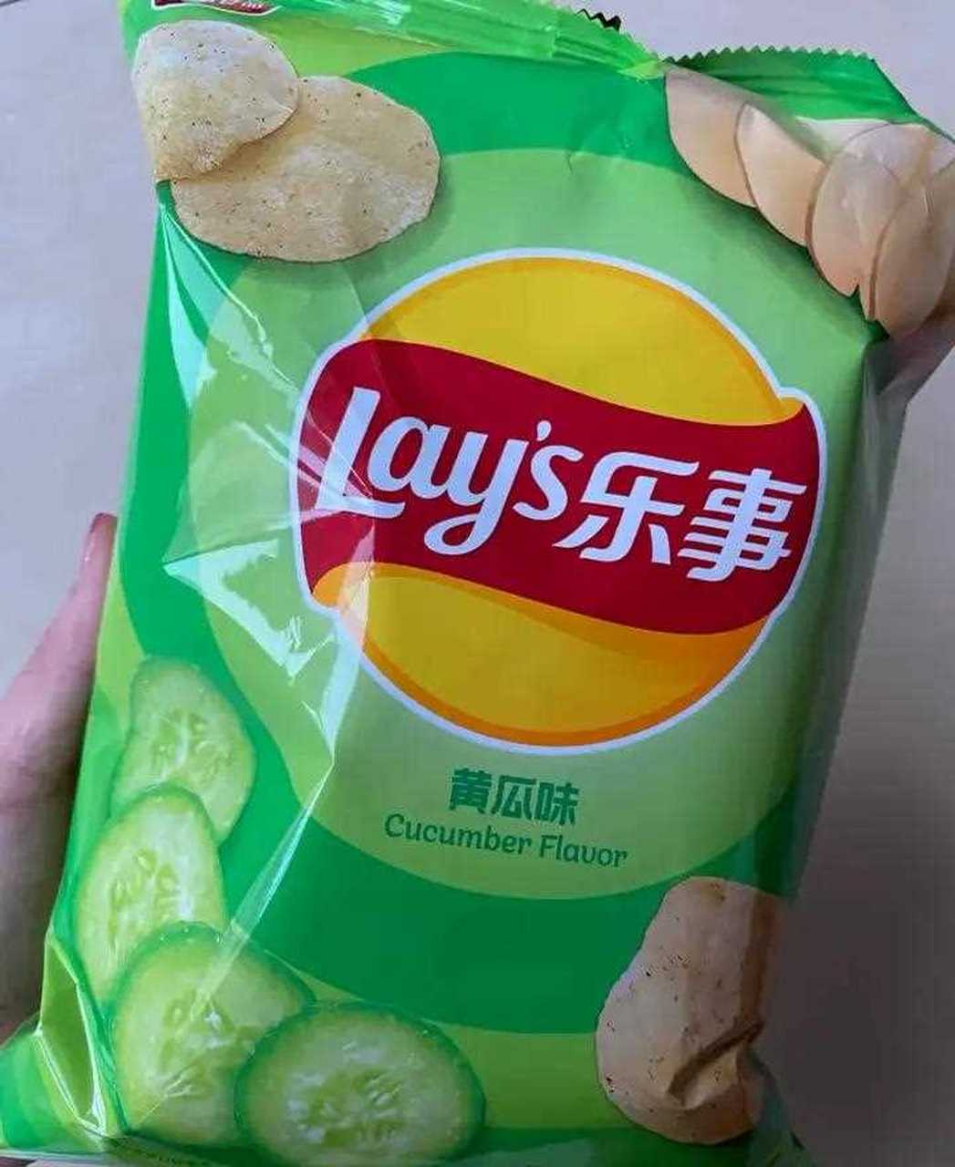 lay's/乐事 黄瓜味最近吃的最最最多的薯片[火车 最爱袋装,桶装也