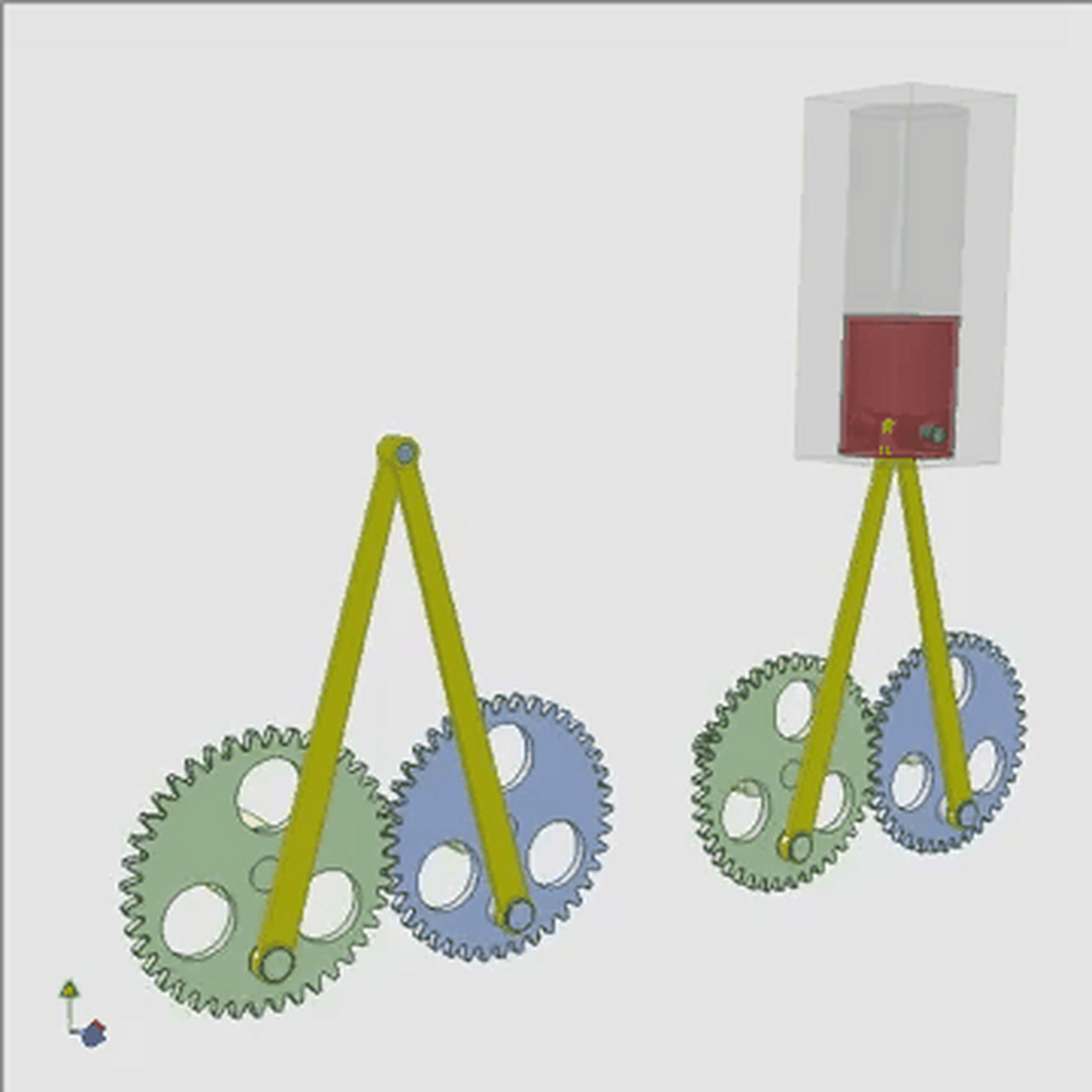 齿轮连杆机构实现直线往复运动