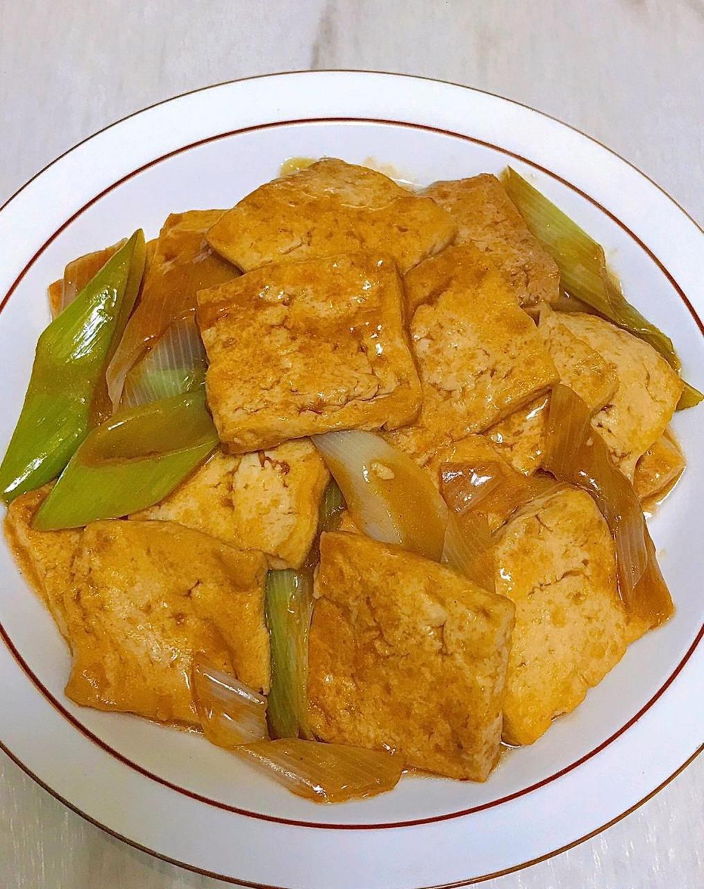 家常快手菜～下饭指数五颗星8215的葱烧豆腐|||好吃的家常菜,难度