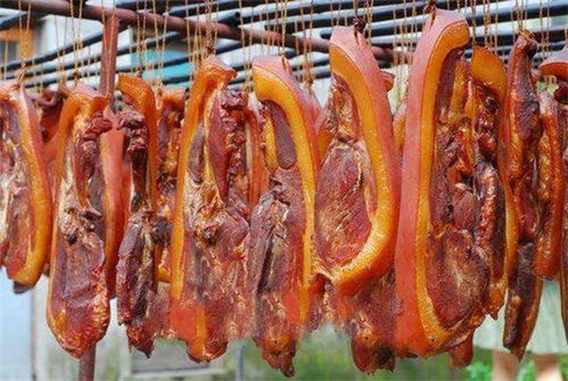 来定西必吃的美食 陇西腊肉:其地旧属巩昌府,又称巩昌腊肉.