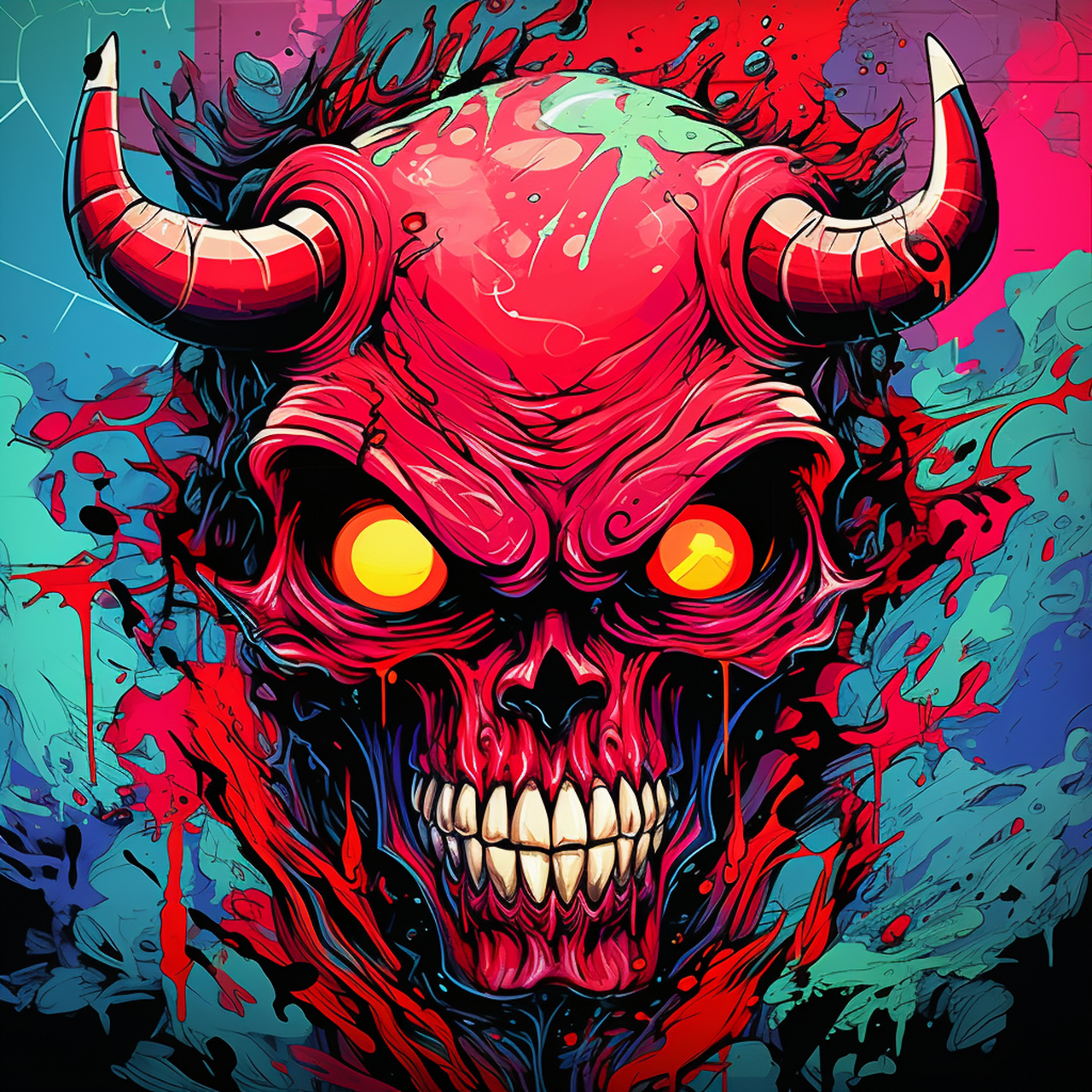 魔鬼头像,有喜欢的可以拿去当做头像使用,很个性,哈哈!#ai绘画