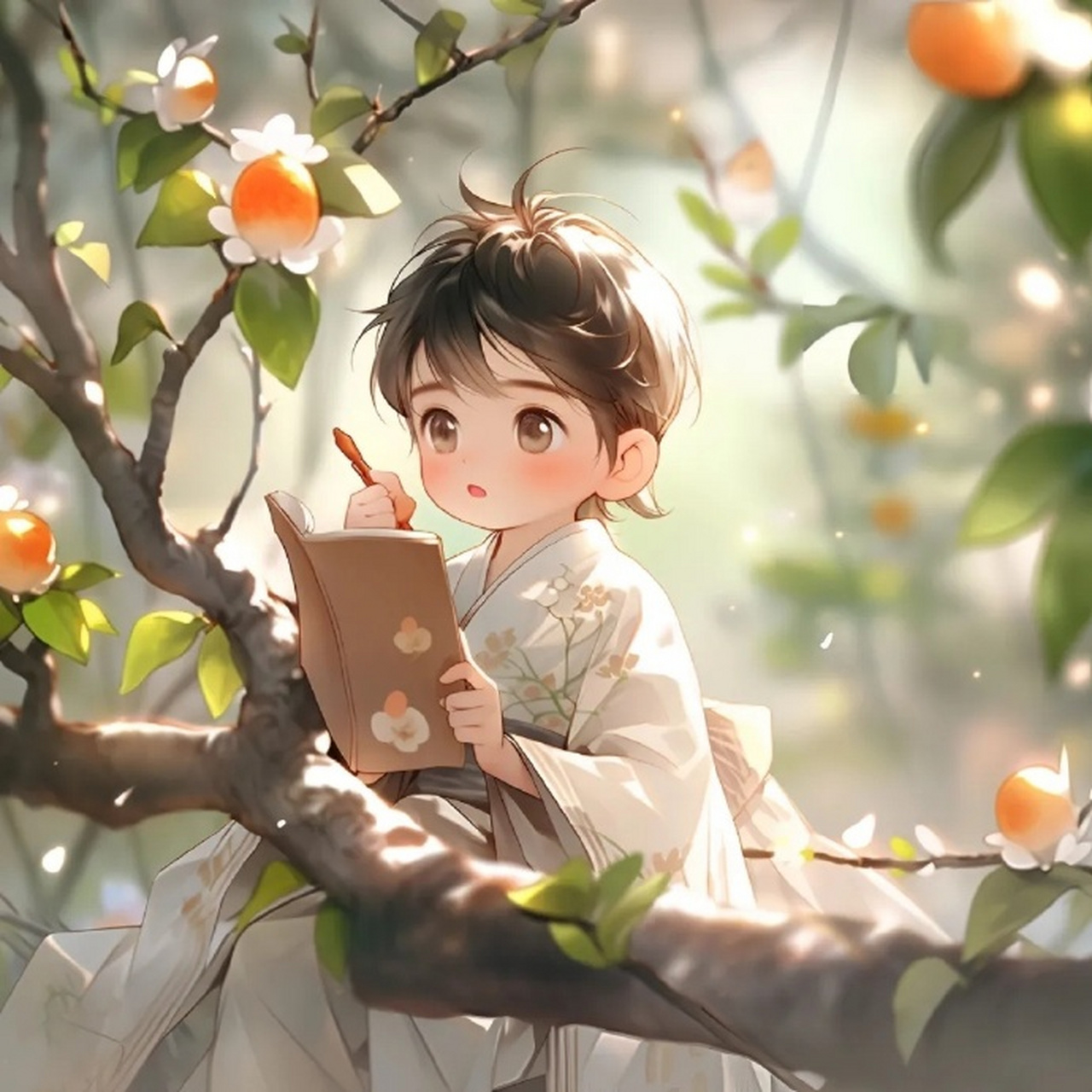 超萌古风青衣情侣读书头像