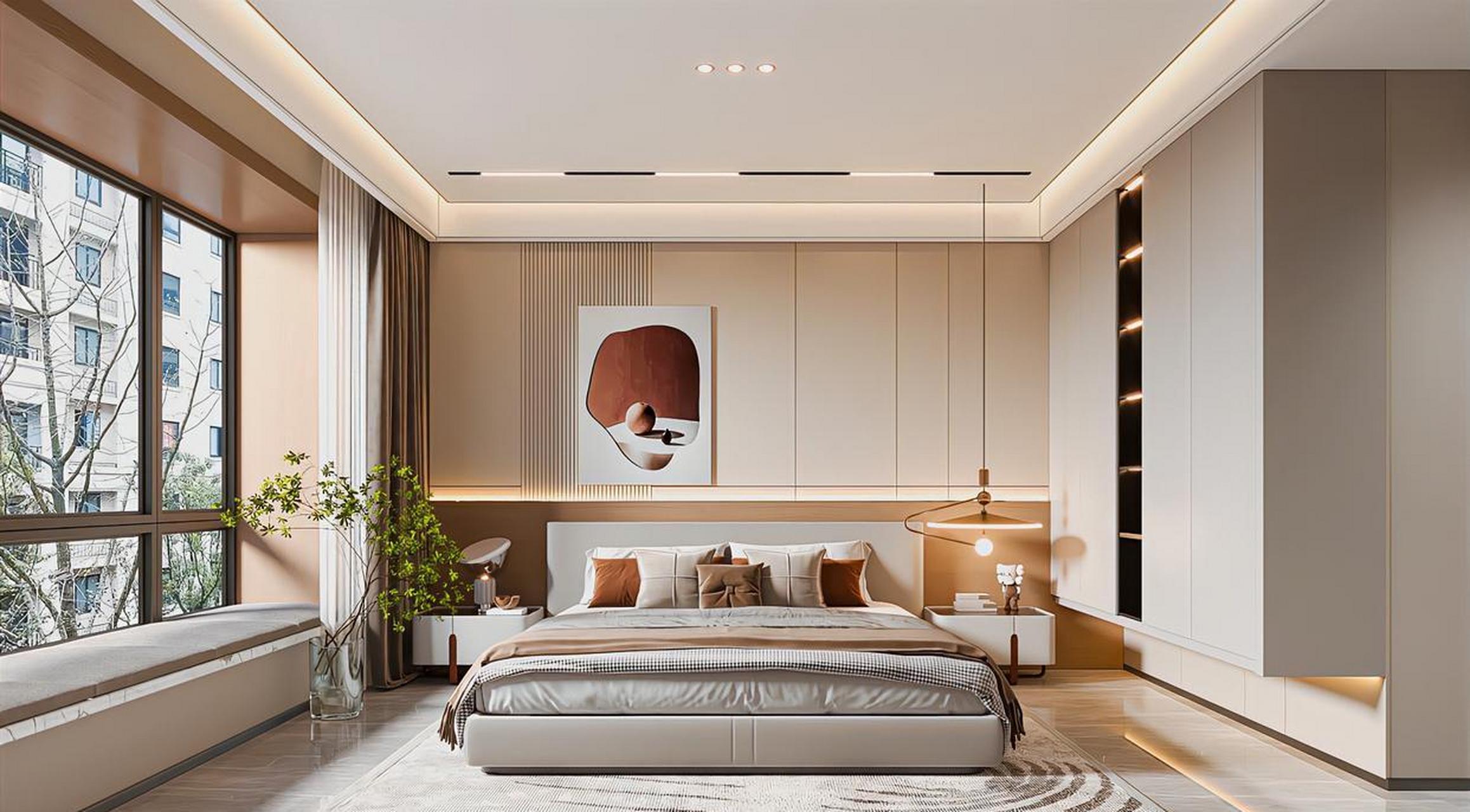 三款主卧设计效果图分享.  你喜欢这样的装修吗?喜欢点个赞吧.