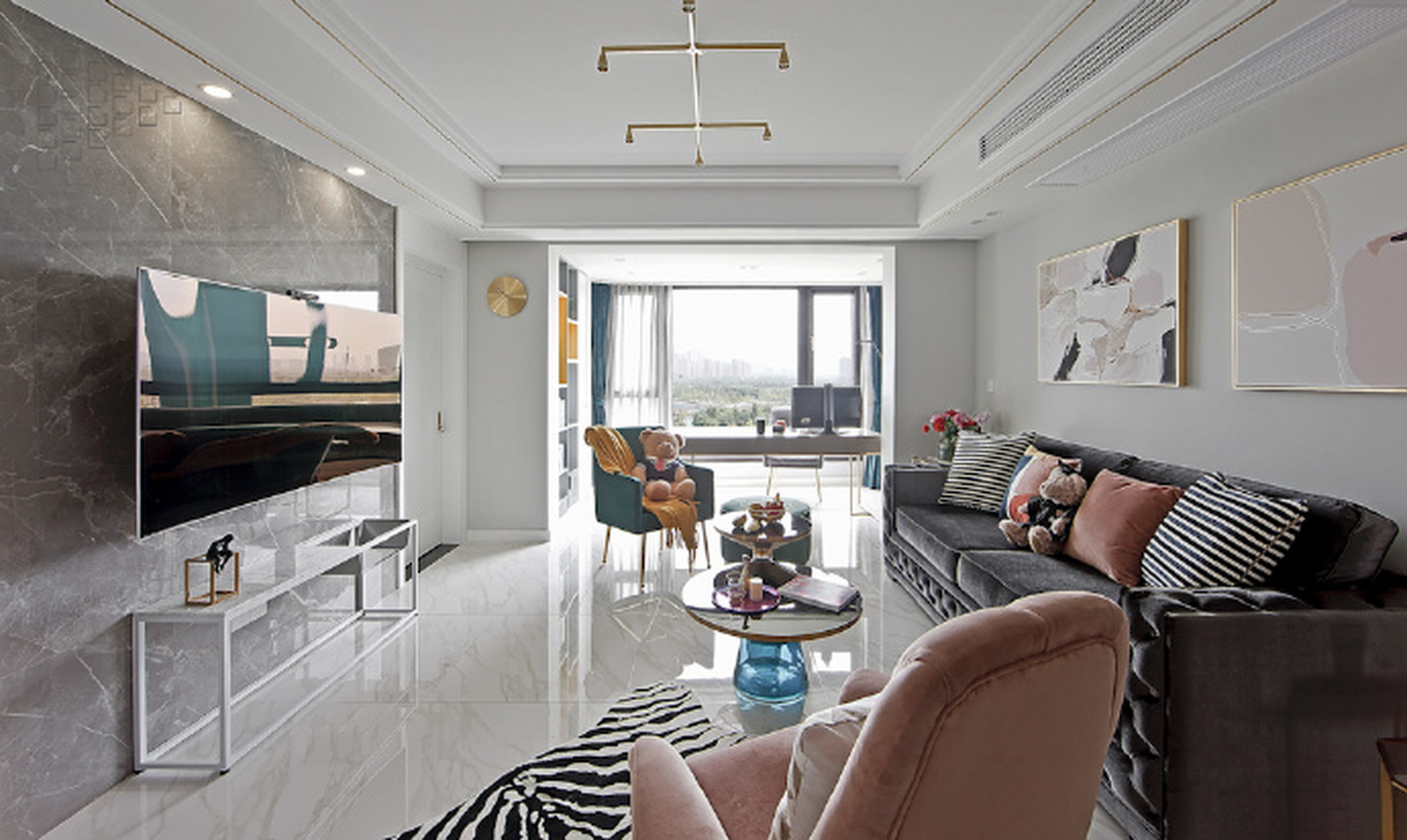 120平简约北欧风,摩登时尚的轻奢感   #我在百度学装修##动态创作月