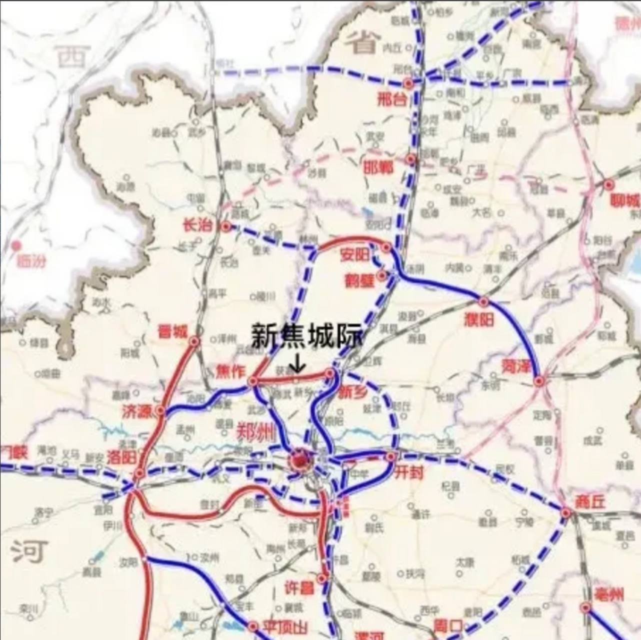 河南省高铁最新规划图图片