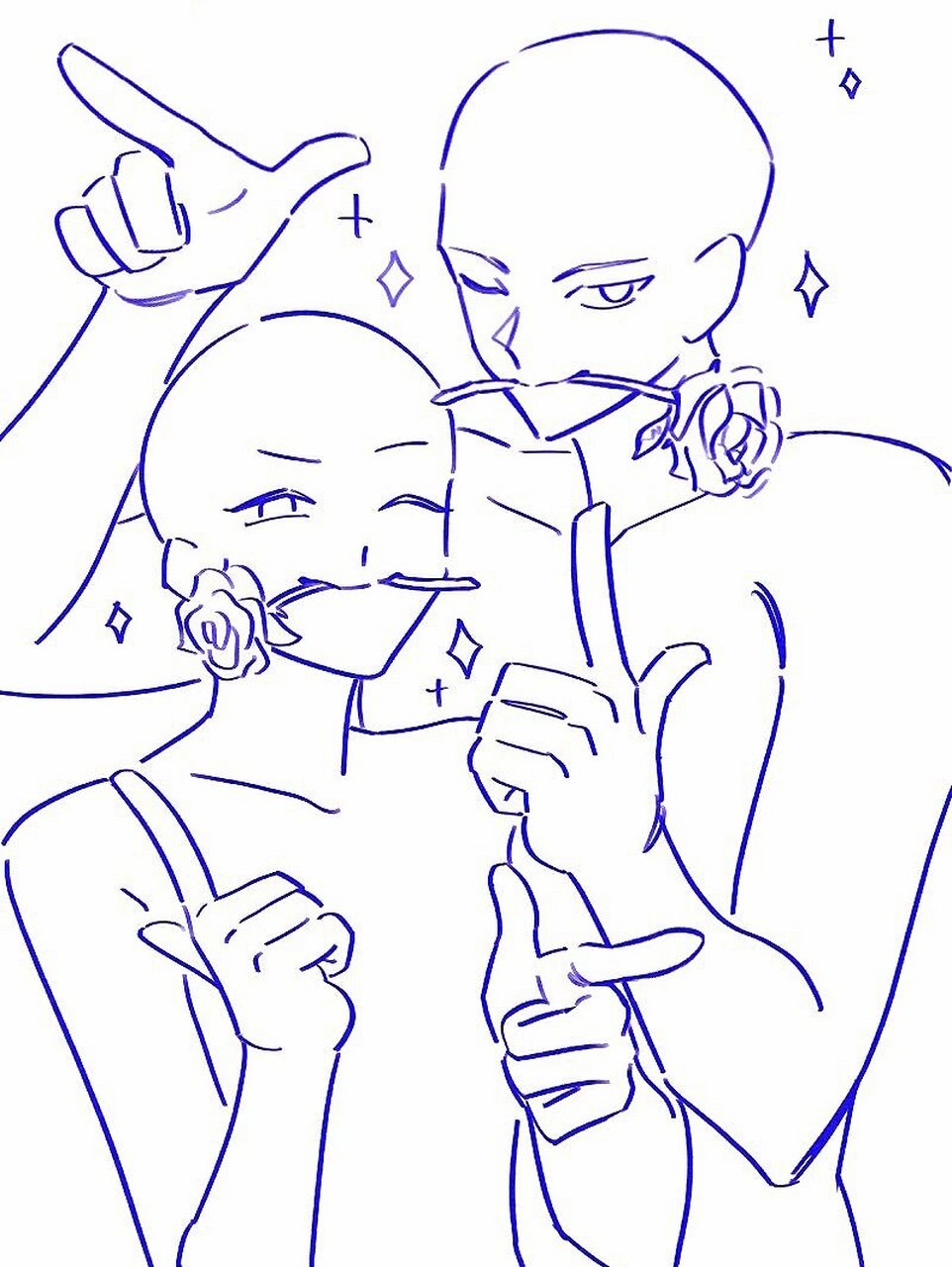 情侣超甜蜜双人互动模板  情侣互动也太甜了把93 玖玖今天分享一组