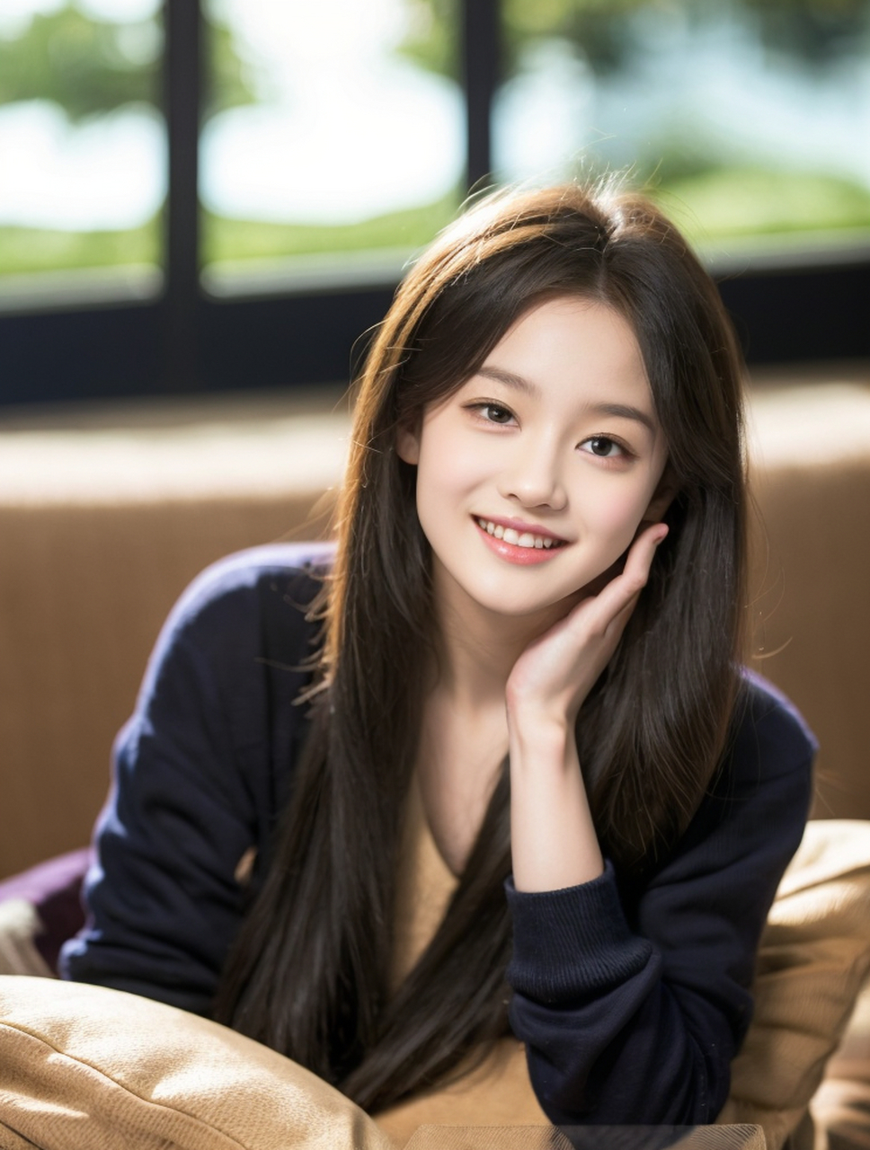 自然微笑美女写真照片,气质女神居家高清壁纸 #美女# #最美女孩微笑