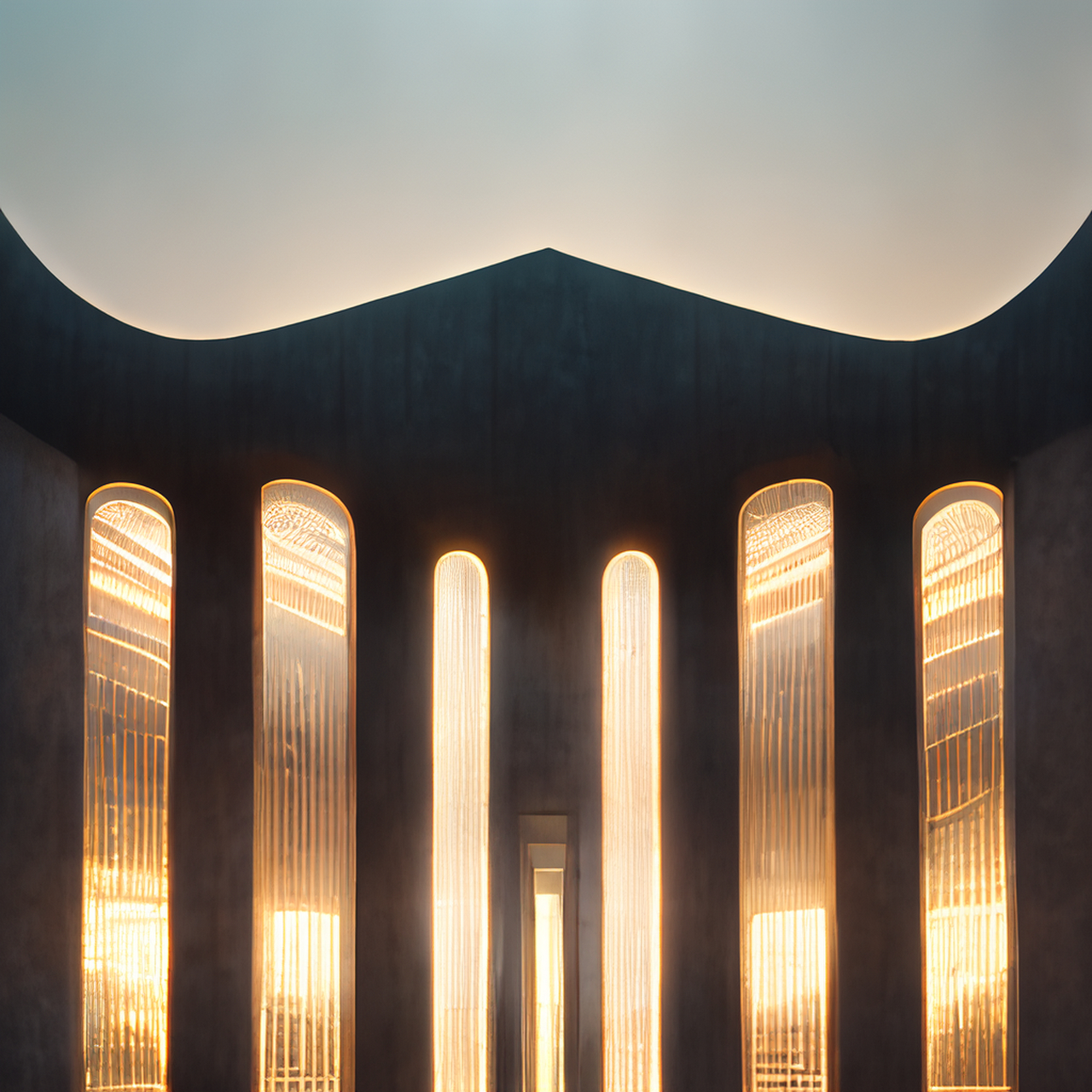 体积照明气氛光,装饰艺术风格,古殿千年屋,高松百尺阴.