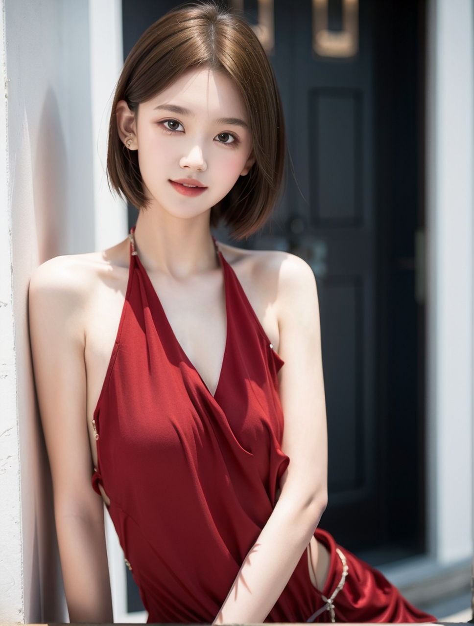 绝色美女红裙写真照片#性感美女# #美女# #女人