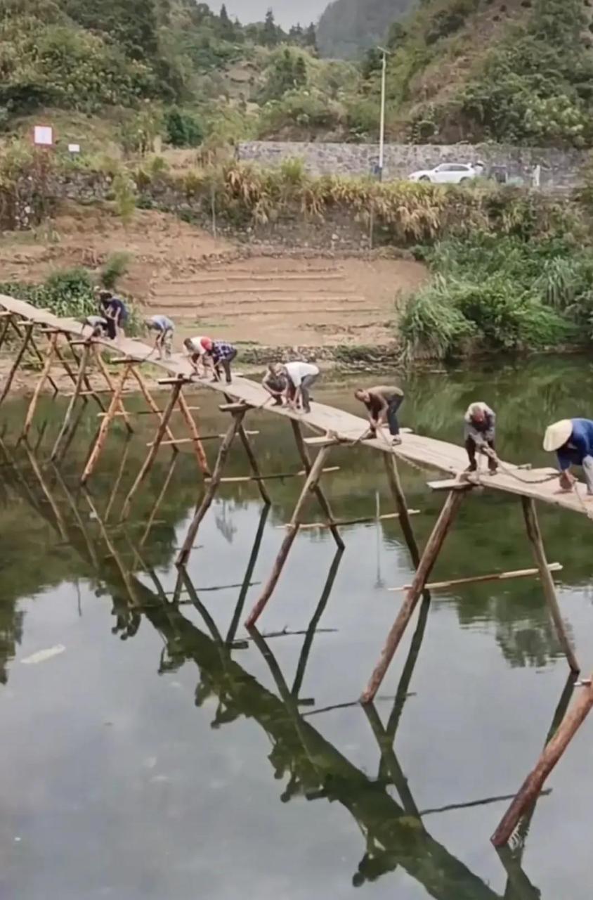 朔城区七里河村修桥图片