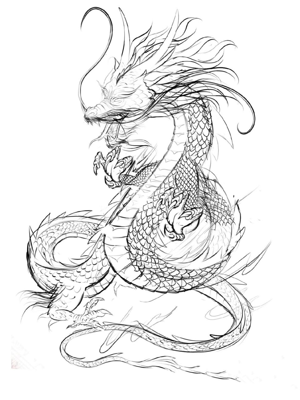 国潮插画—神兽—青龙 "青龙,又称苍龙,孟章,是中国古代神话传说中的