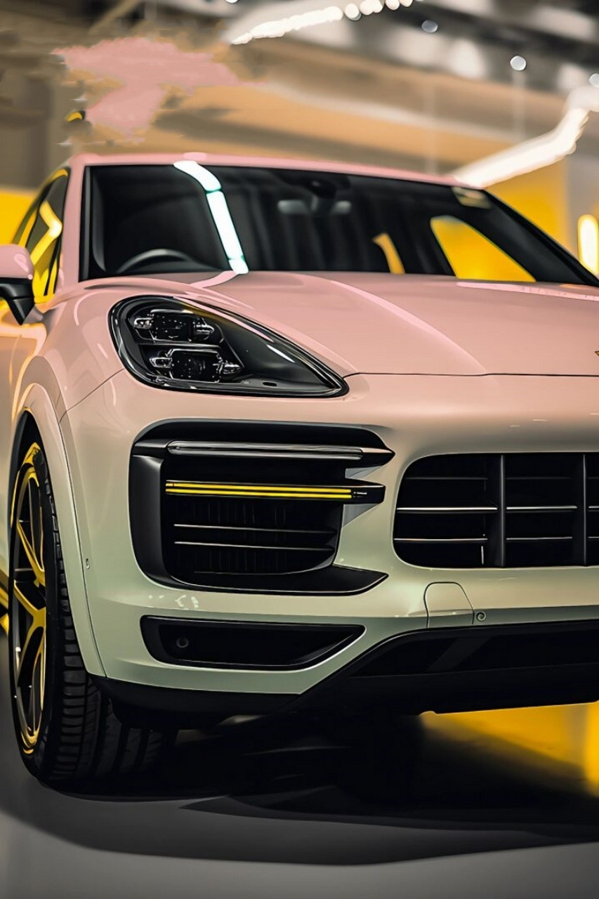 保时捷卡宴 渐变涂装:薄荷雪色,炫酷改装  9215 薄荷粉雪色的涂装