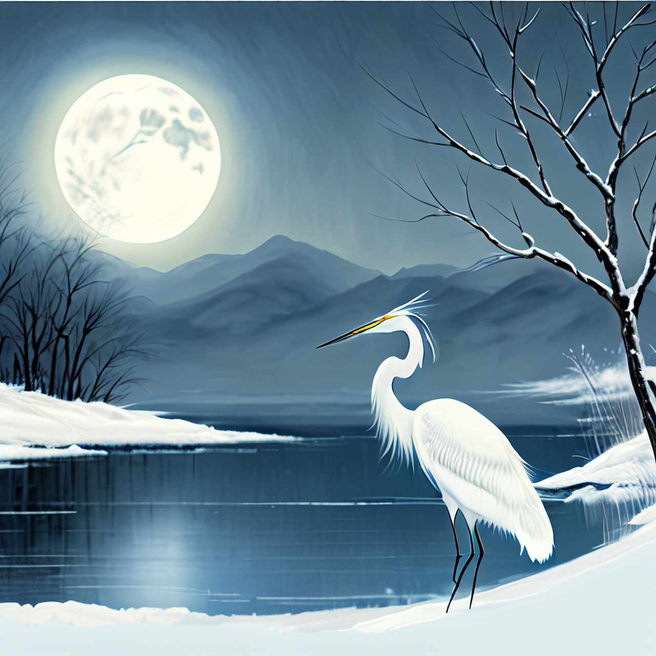 白鹭洲前夜来雪,故应此画胜丹青.缥缈,虚幻,明丽#百度文心一言来了