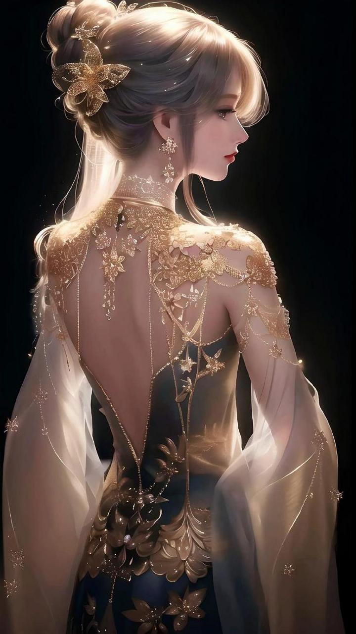 一眼就沦陷的古风背影杀~|女生头像 676767 #古风插画