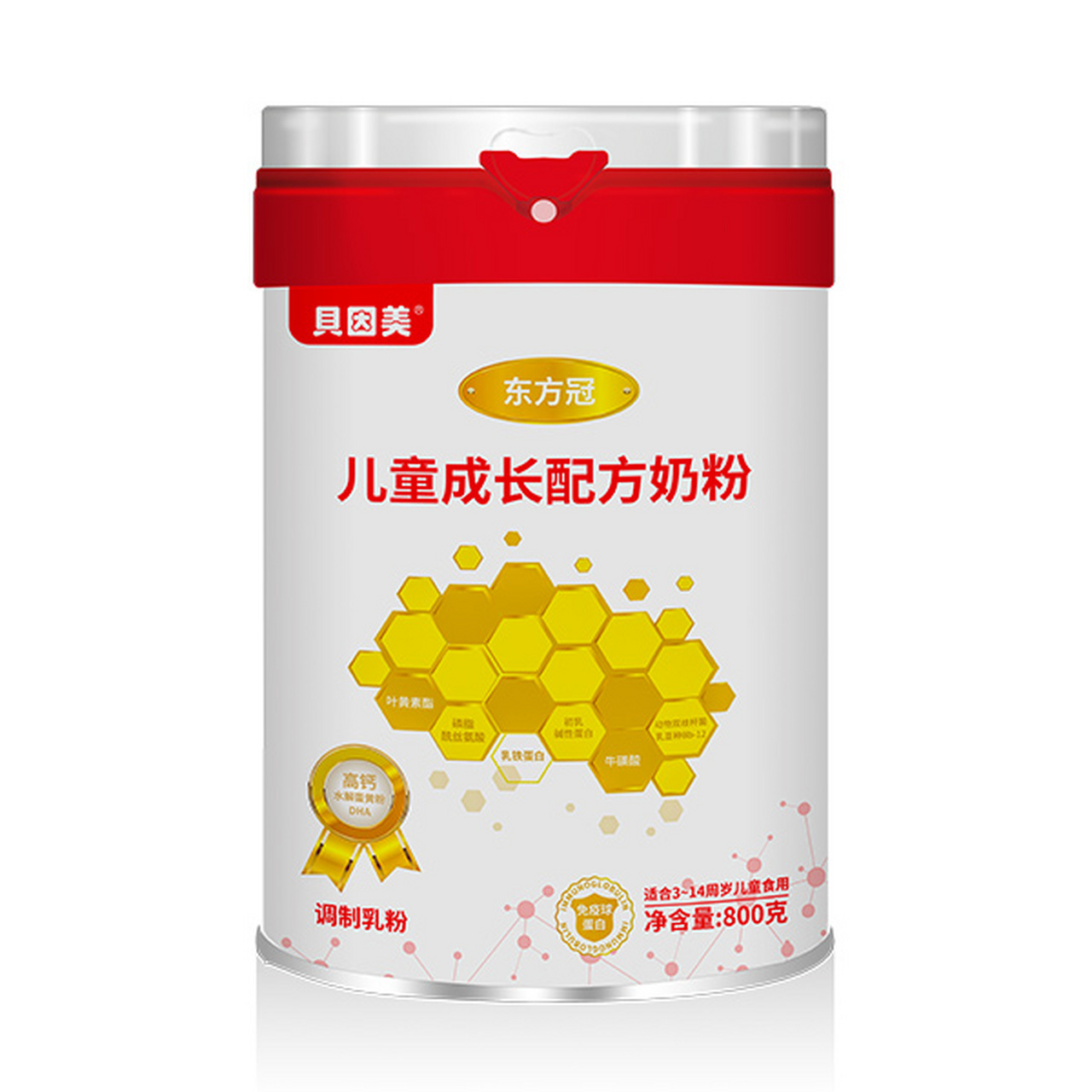 贝因美东方冠儿童成长配方奶粉# ,添加免疫球蛋白,乳铁蛋白,帮助鹤佑