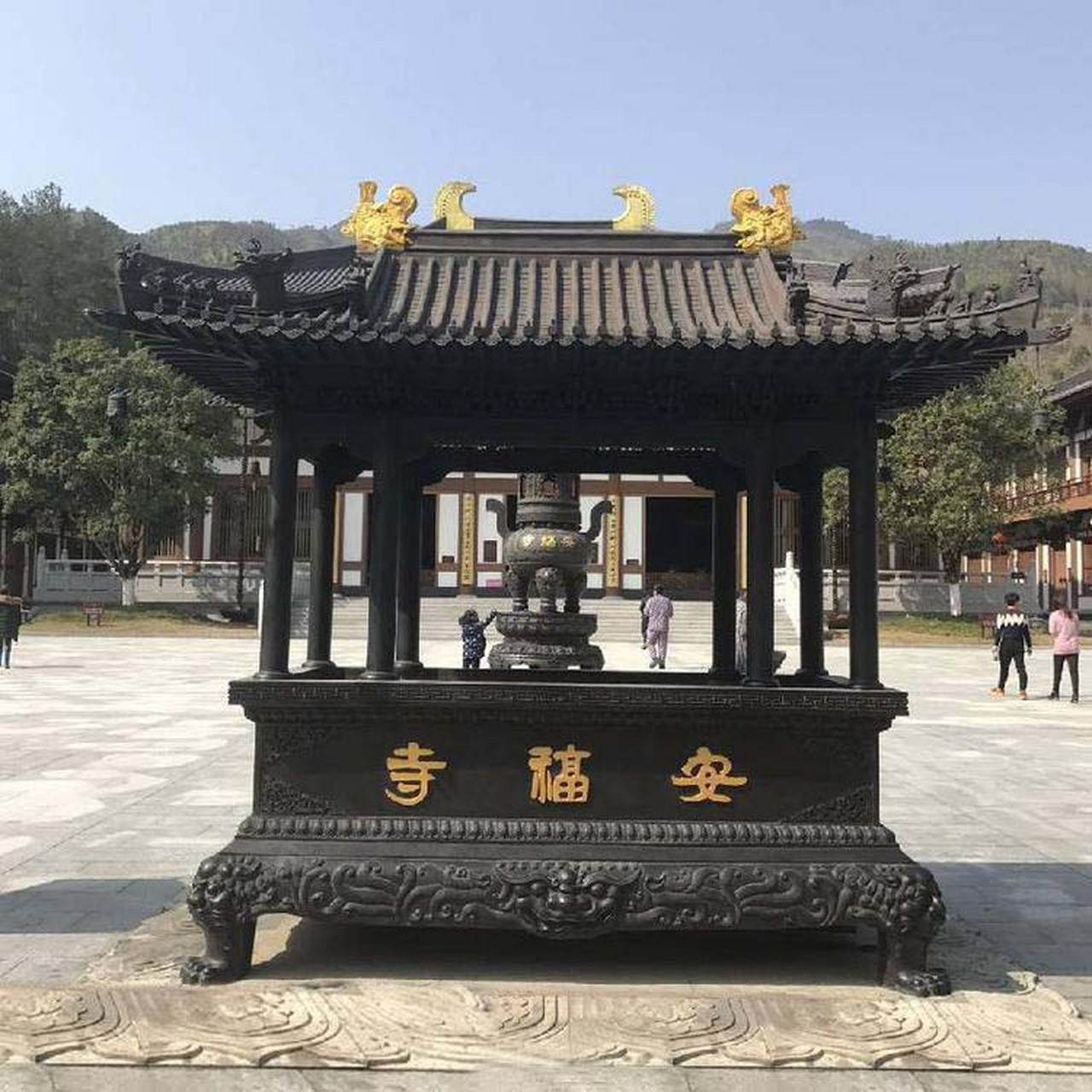 寺庙铜香炉 大型铜香炉雕塑 纯铜香炉摆件 可来图定制