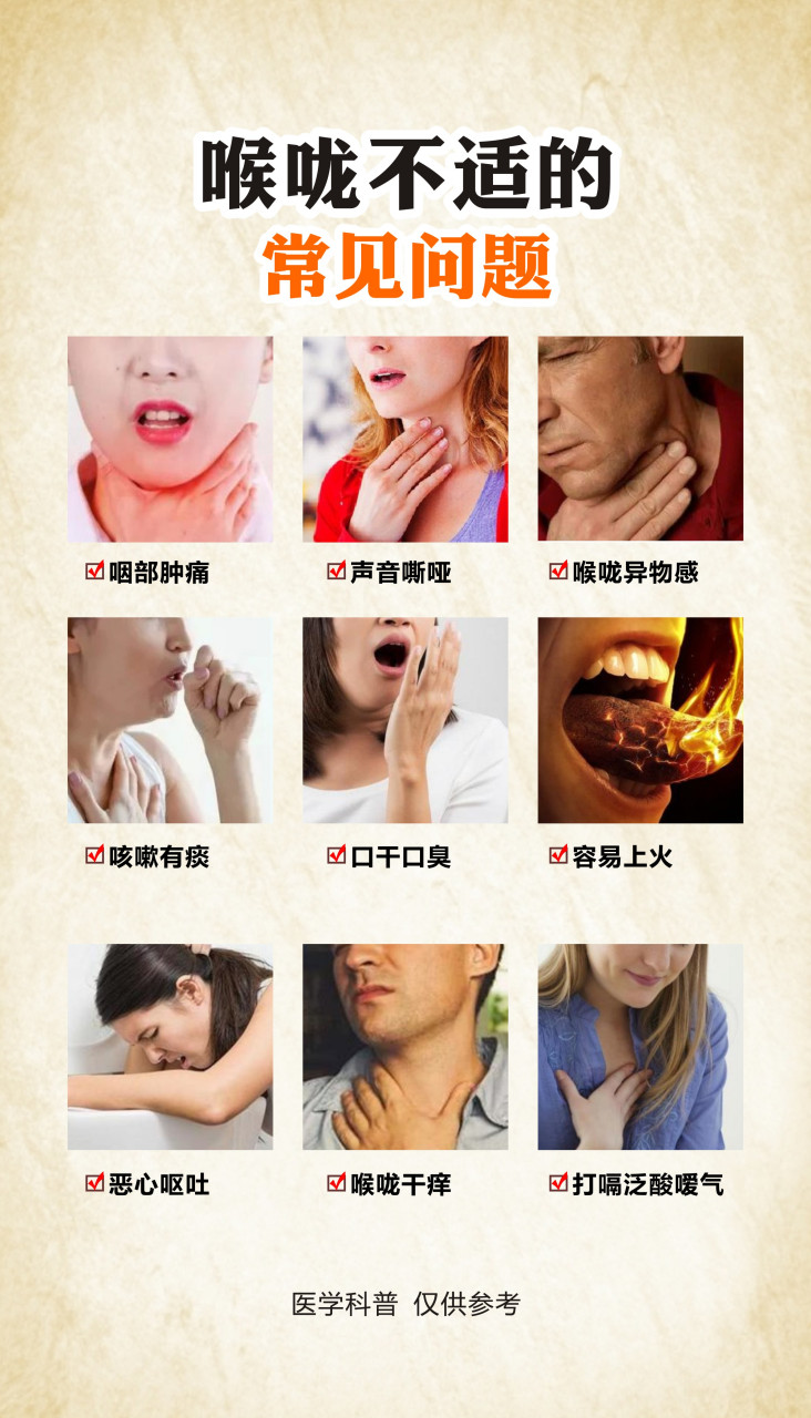 慢性咽炎的症状是比较多的,比如患者会经常出现咽喉部位有出现异物的