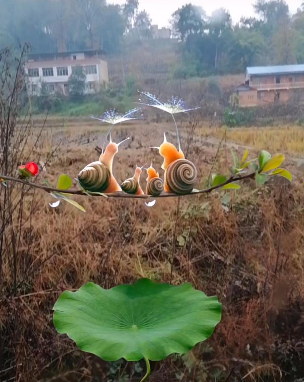 看着幸福的小蜗牛一家子,太让人羡慕了.