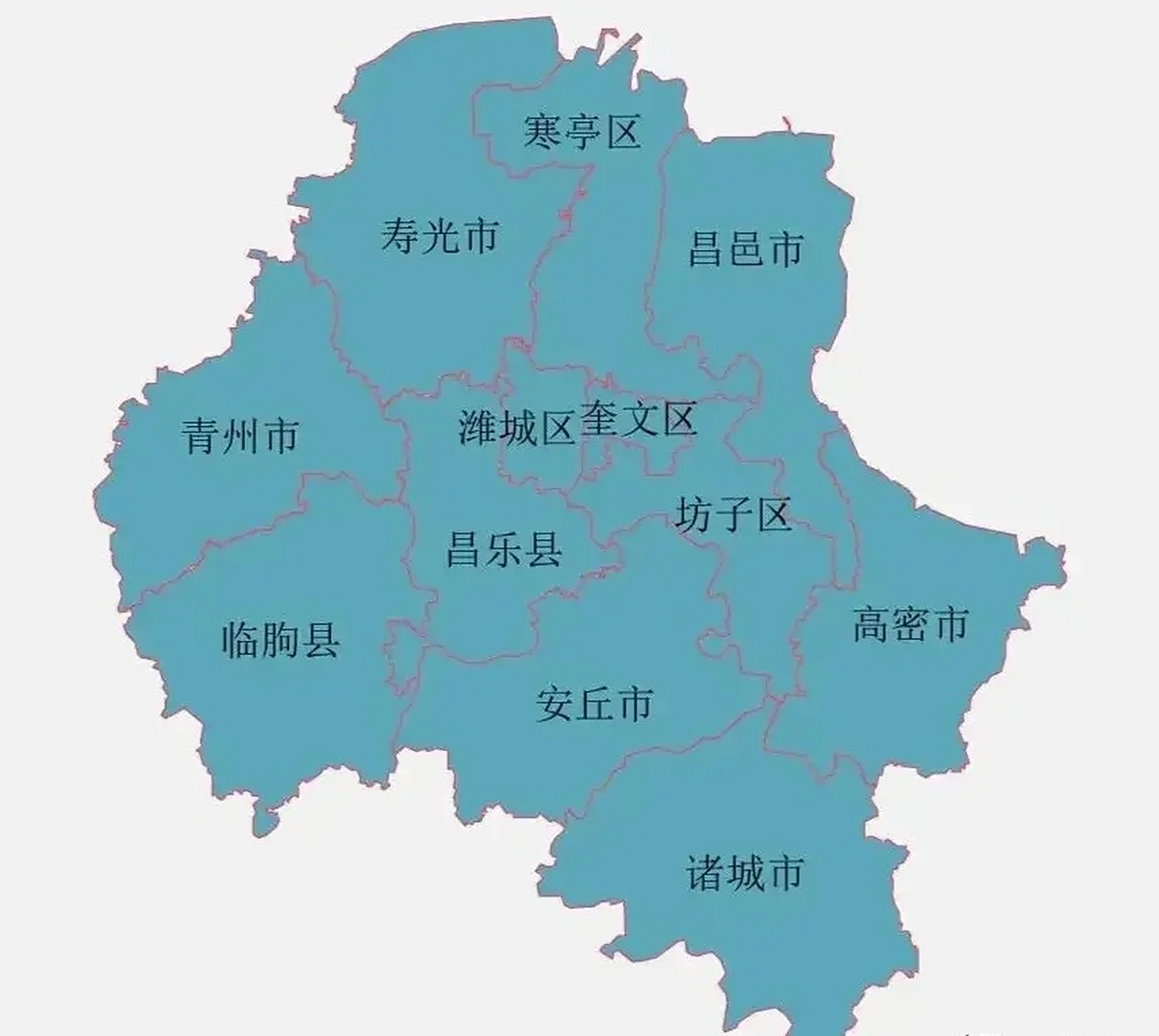 潍坊市行政区划太奇怪了,潍城区和奎文区加起来还不如一个县的面积