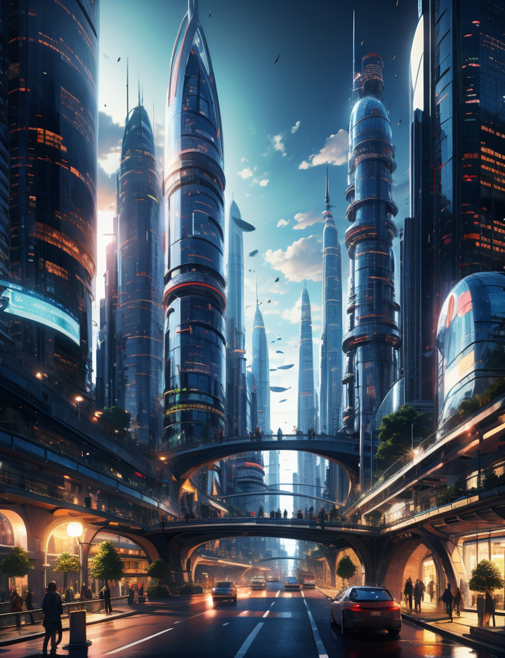 满足人们对1级文明的未来城市憧憬#ai绘画