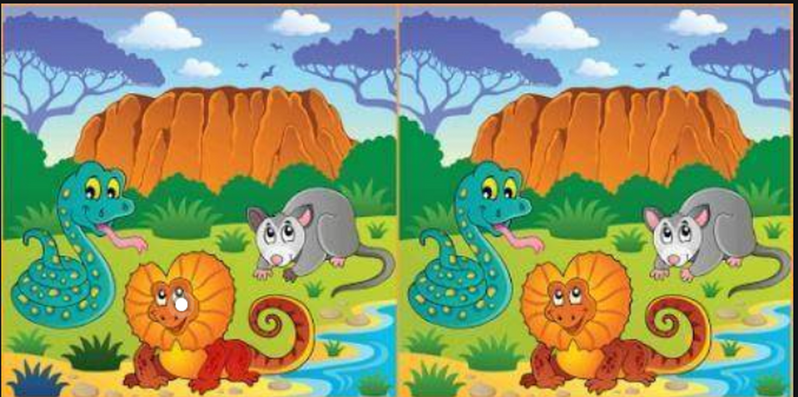 图中是森林中的动物们有几处不同,你能找出来吗