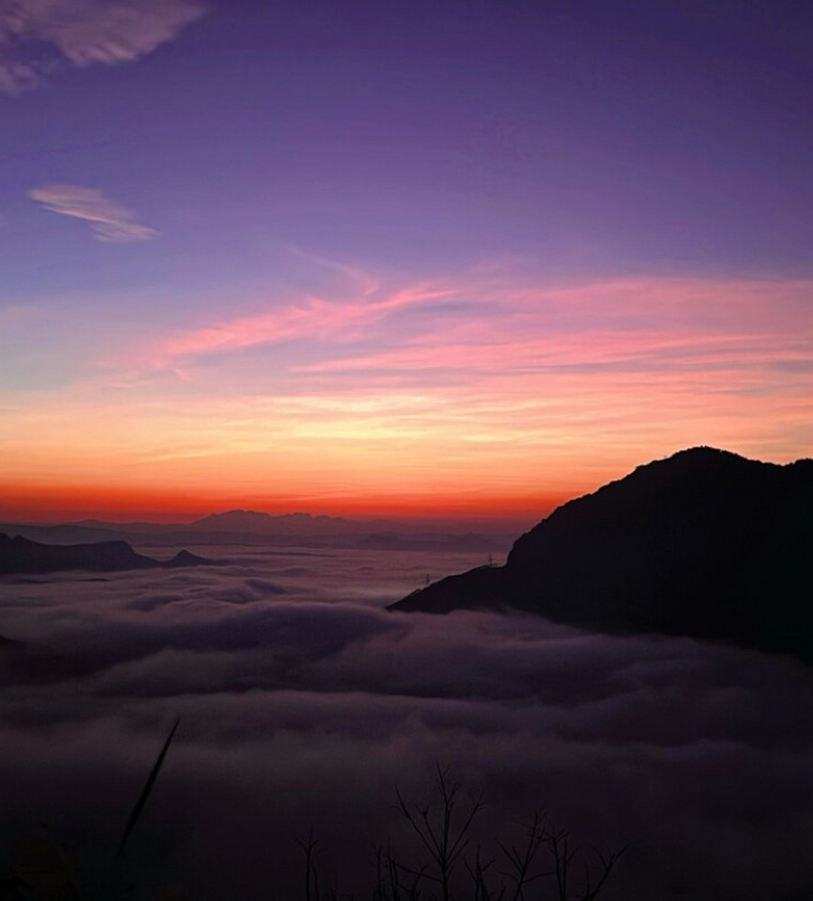 距离柳州30分钟车程,绝美云海  柳州旗山,日出云海 2023年12月8日早