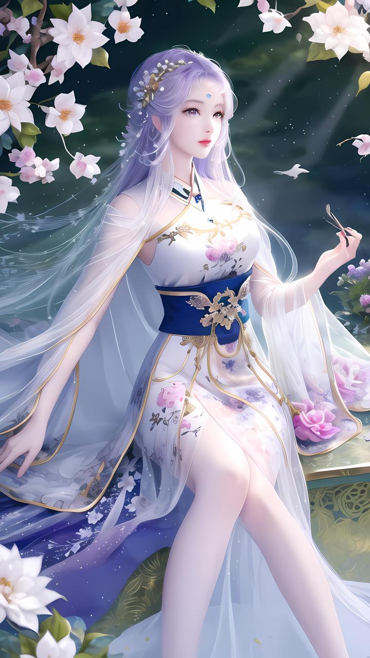 动漫壁纸# #ai绘画# 国风古装紫色长发的小姐姐,喜欢就赶紧下载保存