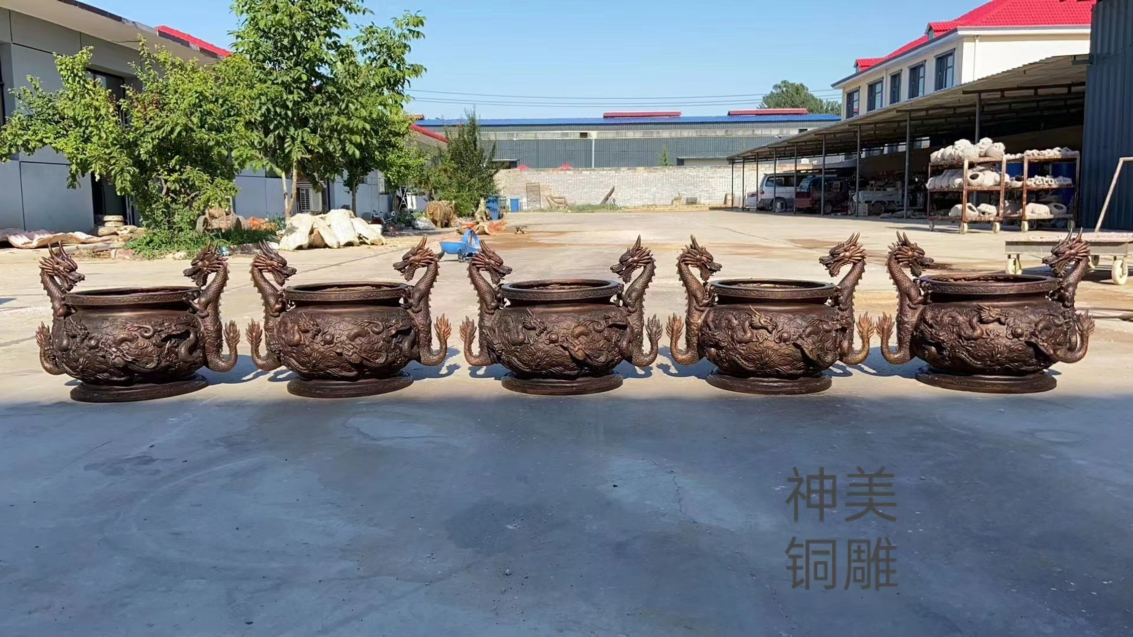 仿古纯铜九龙香炉,九龙铜香炉,九龙铜香炉全铜铸造,雕刻精美铜香炉