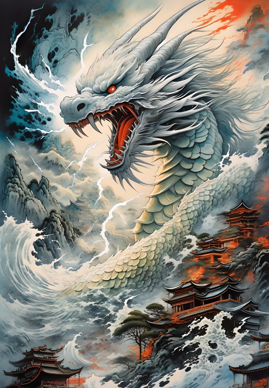 水墨画##水墨风##龙##中国画##图片##当代水墨画