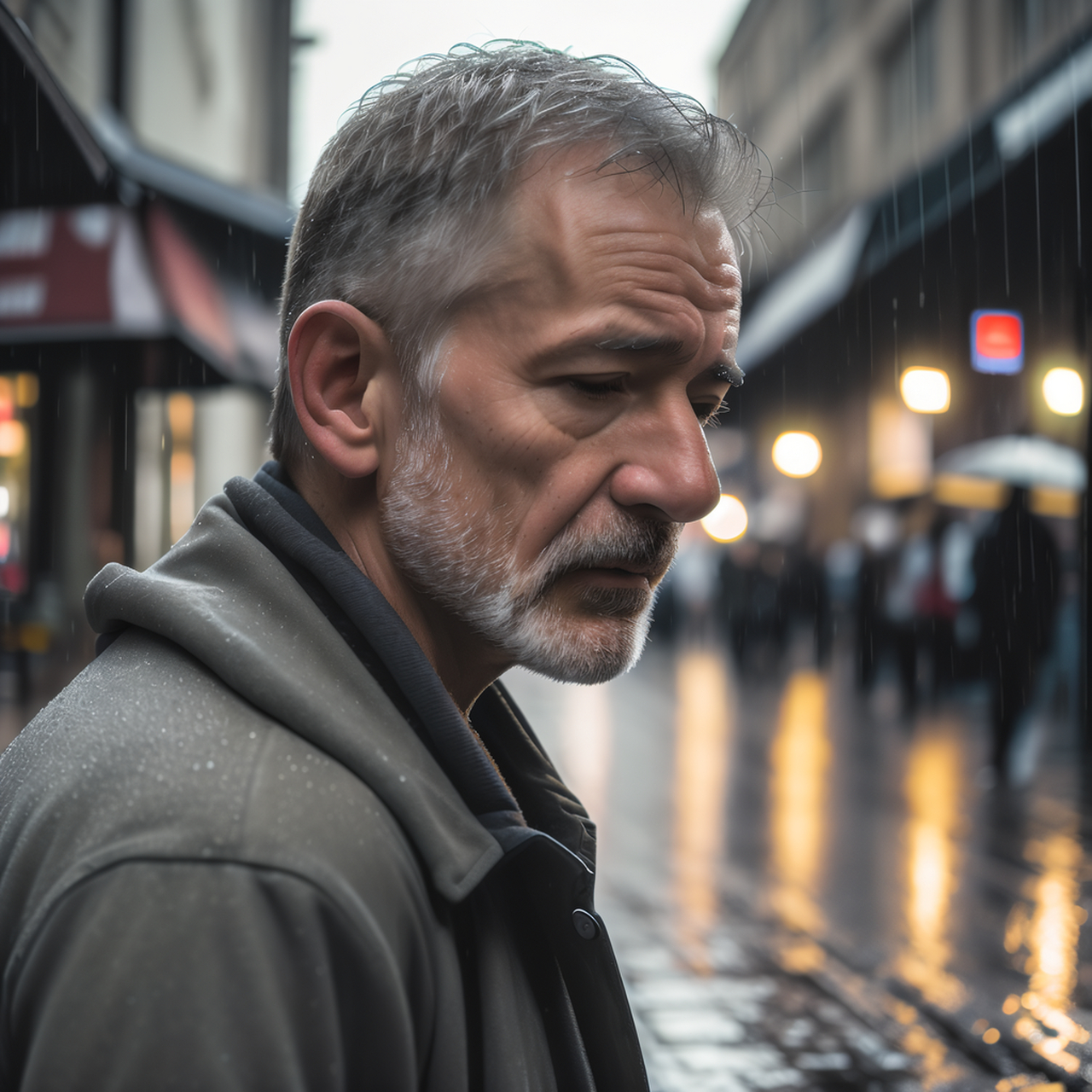 他的背影在雨中显得落寞,却也有一种说不出的决绝.