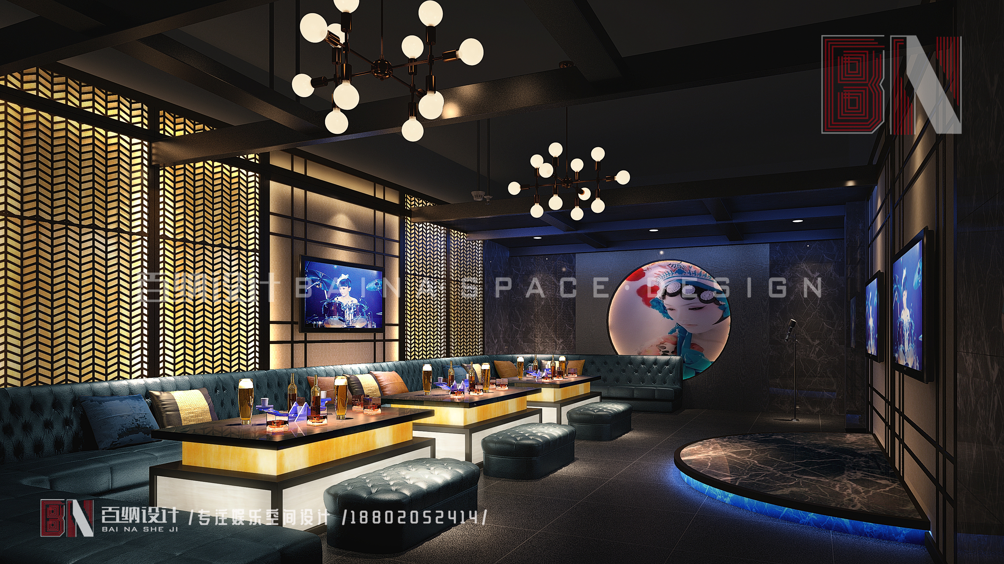 ktv设计:家庭式ktv,与亲朋好友共享音乐乐趣的私人空间 家庭式ktv是一