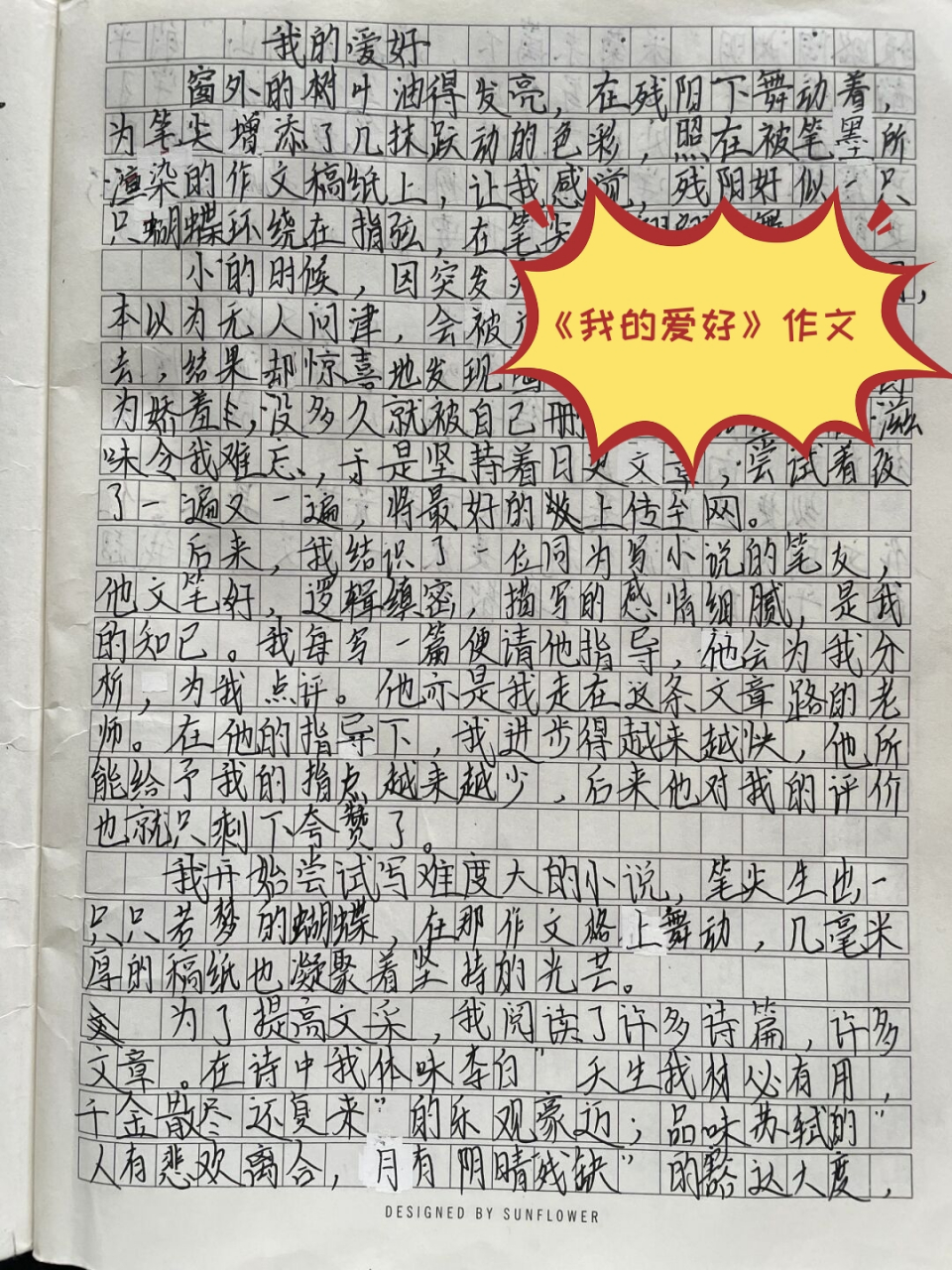 我的爱好作文100字图片