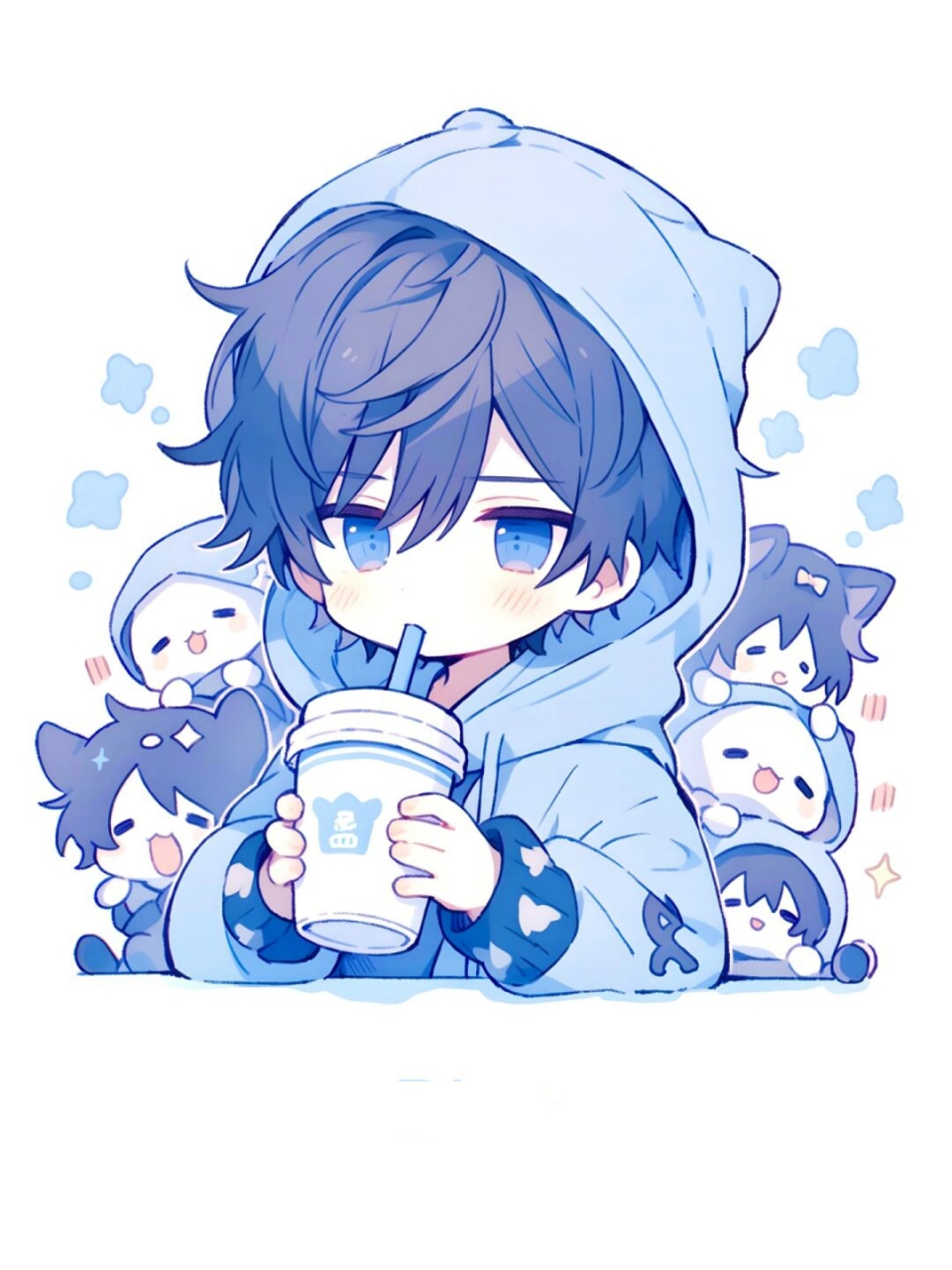 q版蓝色系|为啥喝了咖啡还是好困叻